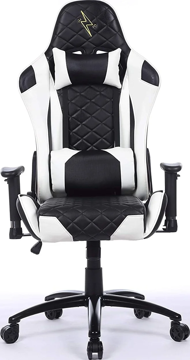 صندلی گیمینگ پشتی بلند Urban Wave با دسته های قابل تنظیم دو بعدی و بالشتک های کمری و سر (نسخه OC Venice) - سفید