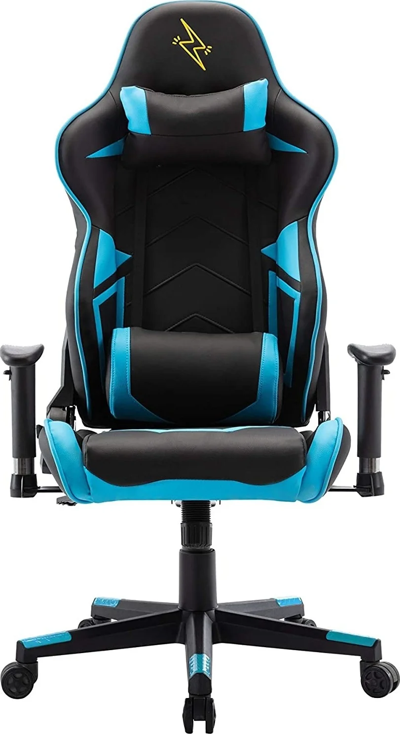 صندلی گیمینگ و اداری پشتی بلند Urban Wave مدل OC Lyon با دسته های دو بعدی و مکانیزم شیب - مشکی و آبی