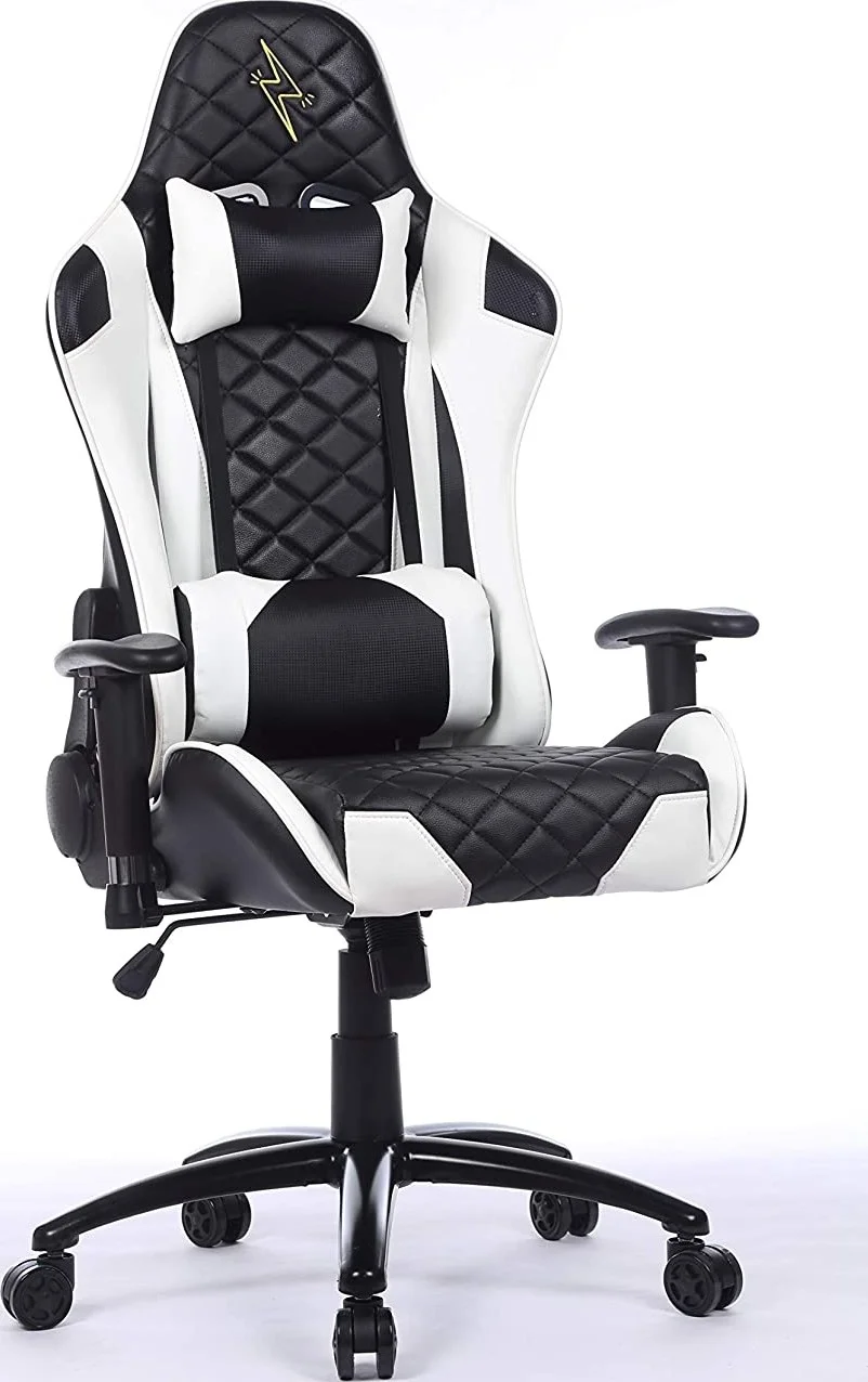 صندلی گیمینگ پشتی بلند Urban Wave با دسته های قابل تنظیم دو بعدی و بالشتک های کمری و سر (نسخه OC Venice) - سفید