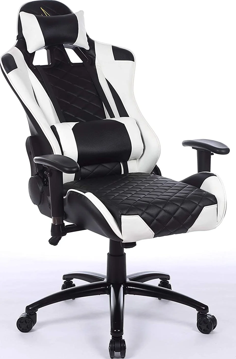 صندلی گیمینگ پشتی بلند Urban Wave با دسته های قابل تنظیم دو بعدی و بالشتک های کمری و سر (نسخه OC Venice) - سفید