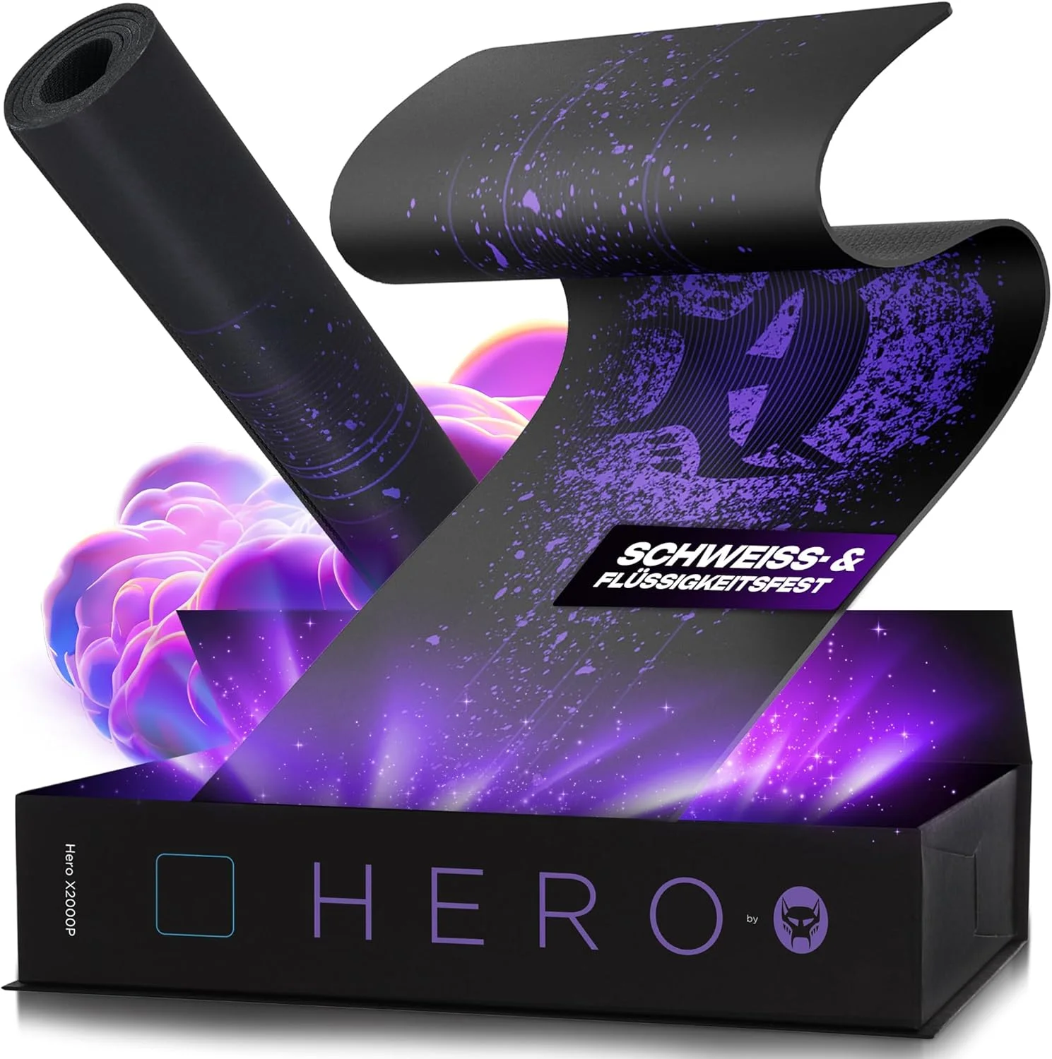 پد ماوس گیمینگ BEASTCOM Hero X2000P بنفش - پد ماوس XL (900x400 میلی متر) پایه لاستیکی ضد لغزش، سر خوردن آسان، مواد سازگار با محیط زیست، لبه های بدون درز - زیرانداز رومیزی