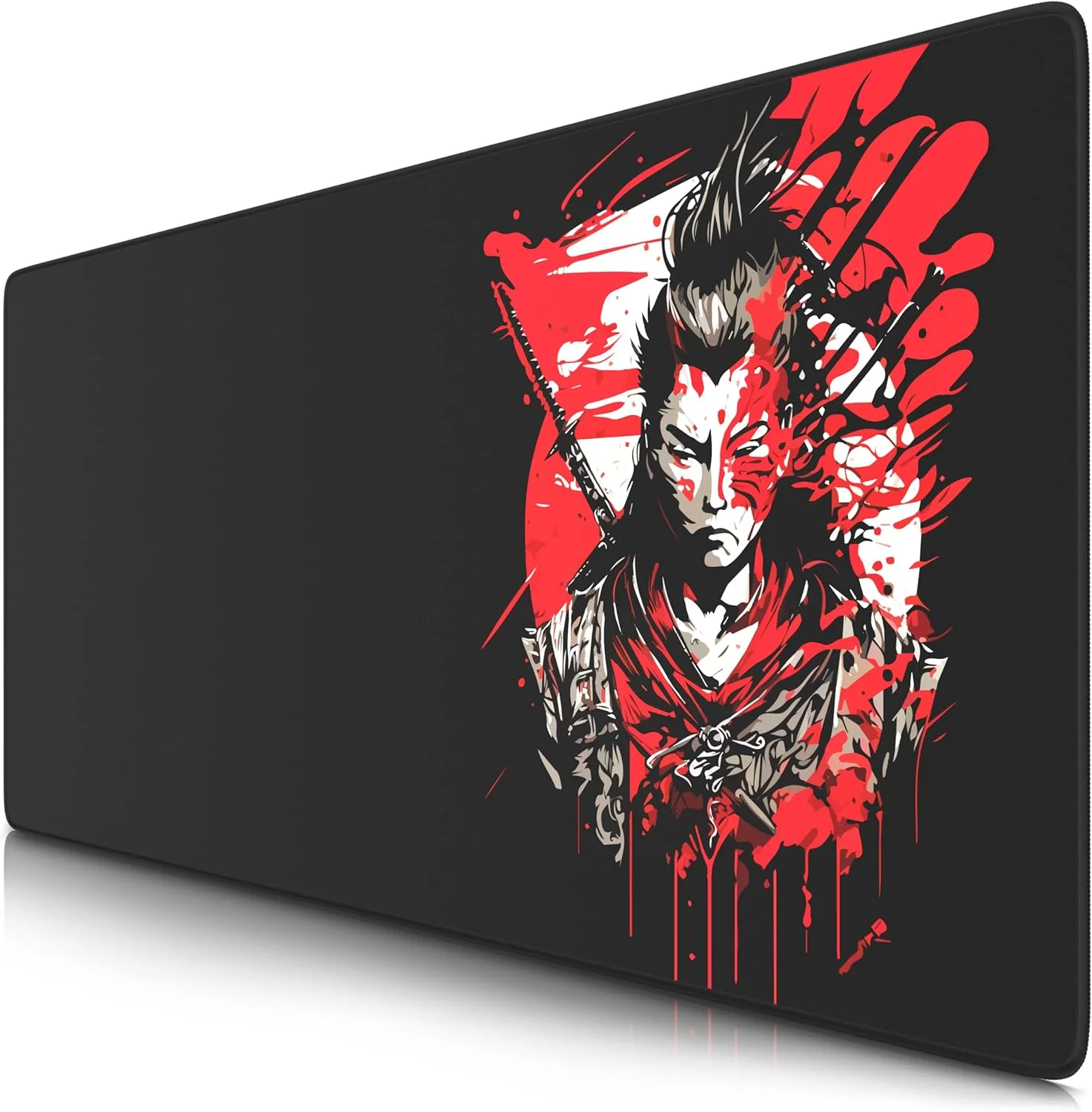 TITANWOLF - پد ماوس گیمینگ XXL با سرعت بالا 900 x 400mm - پد ماوس XXL - زیرانداز رومیزی سایز بزرگ - بهبود دقت و سرعت - سامورایی
