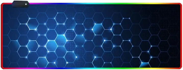ماوس پد RGB XXL – ماوس پد گیمینگ 900 x 400 – LED 7 رنگ – 4 جلوه نور – قابل تنظیم ضد لغزش قابل شستشو – برای کامپیوتر رومیزی و لپ تاپ Hexagon C05