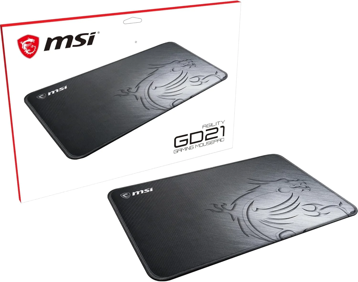 پد ماوس گیمینگ MSI Agility GD21 - سطح گیمینگ با بافت ابریشمی، لبه های نرم دوخته شده، زیره ضد لغزش - 320 x 220 x 3mm