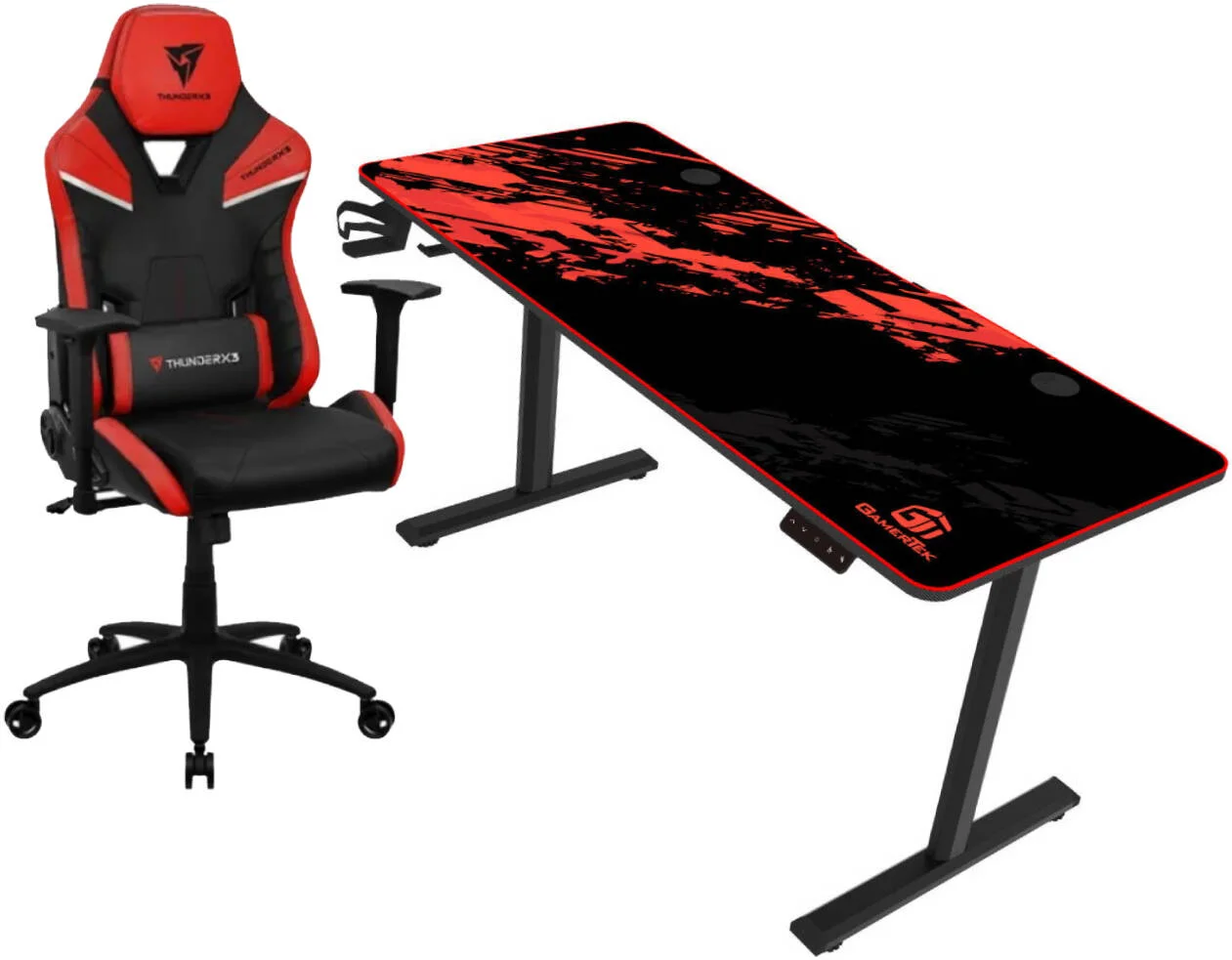 ست گیمینگ خشم سرخ - صندلی ThunderX3 TC5 + میز GamerTek GT-Elevate X