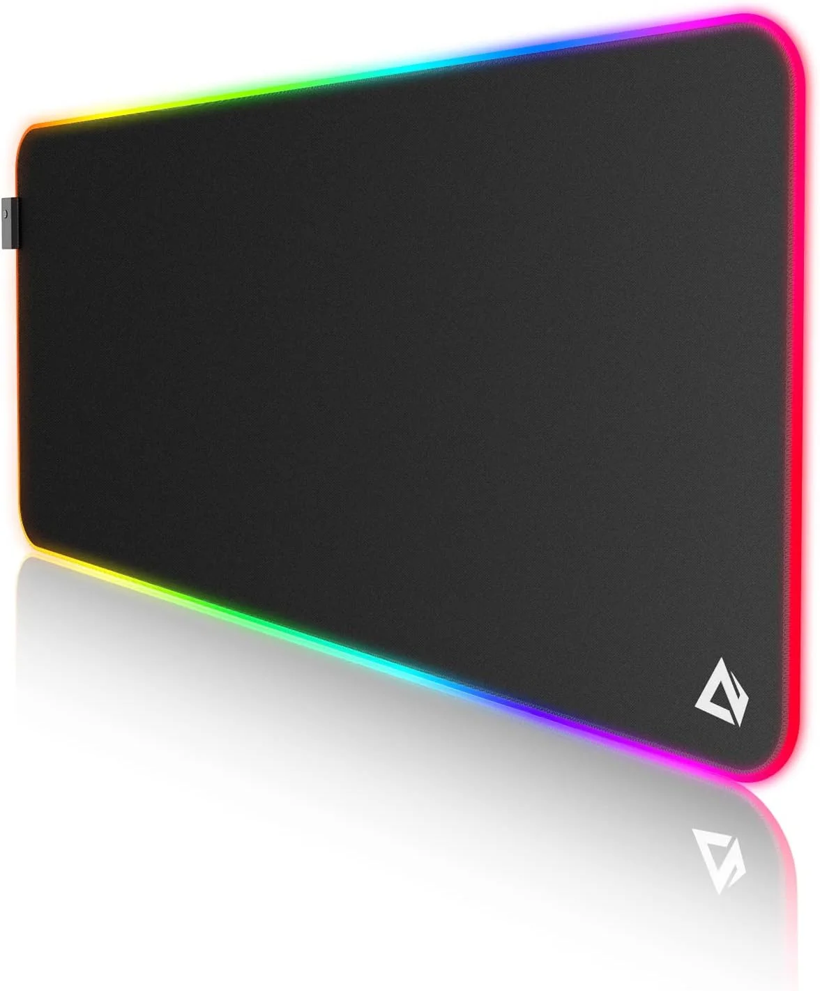 پد ماوس گیمینگ EASEMO، پد ماوس RGB، XXL بزرگ (900 x 400 x 4 میلی‌متر) با 7 رنگ LED، 11 حالت نورپردازی، و سطح پارچه‌ای ضد آب، زیره لاستیکی ضد لغزش برای PC، لپ‌تاپ، کیبورد