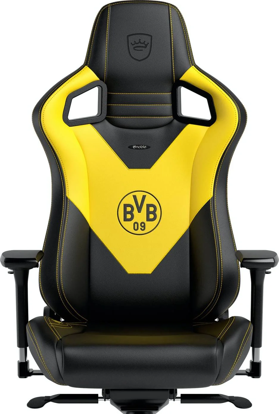 صندلی گیمینگ نوبل چیرز مدل Epic با طرح بوروسیا دورتموند، دارای دسته های 4D، عملکرد شیب، تحمل وزن تا 120 کیلوگرم، پایه آلومینیومی، مشکی/زرد | 677588