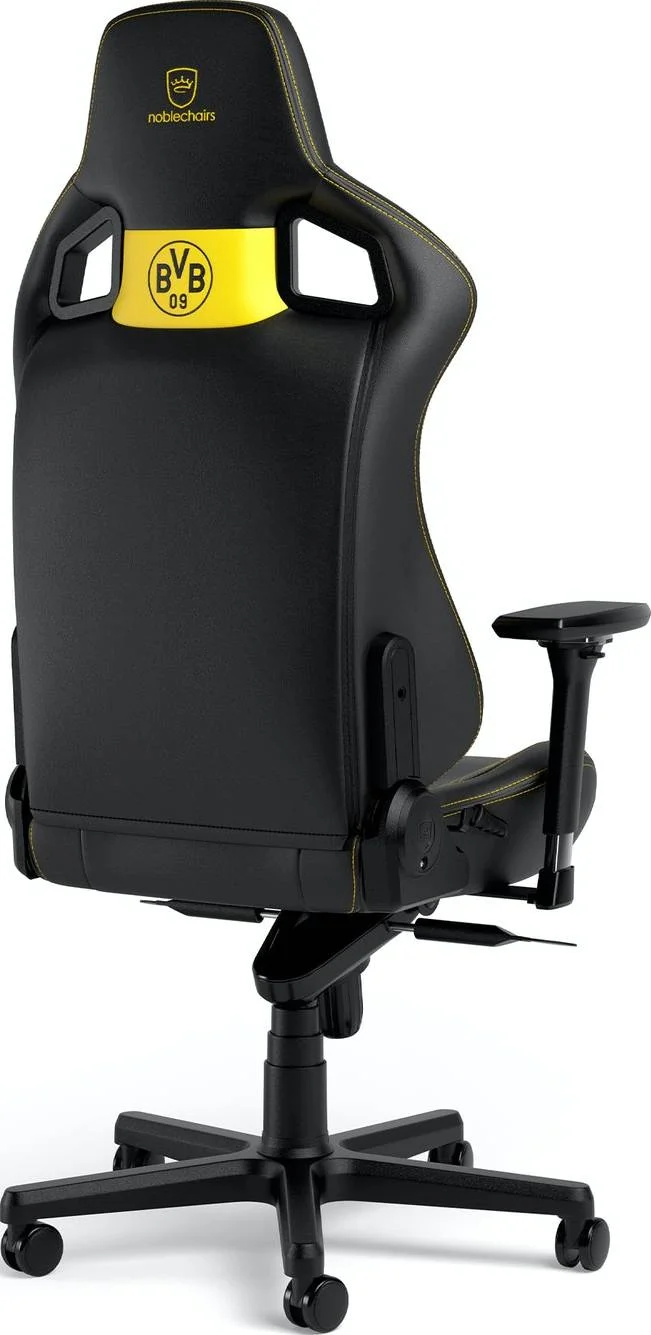 صندلی گیمینگ نوبل چیرز مدل Epic با طرح بوروسیا دورتموند، دارای دسته های 4D، عملکرد شیب، تحمل وزن تا 120 کیلوگرم، پایه آلومینیومی، مشکی/زرد | 677588