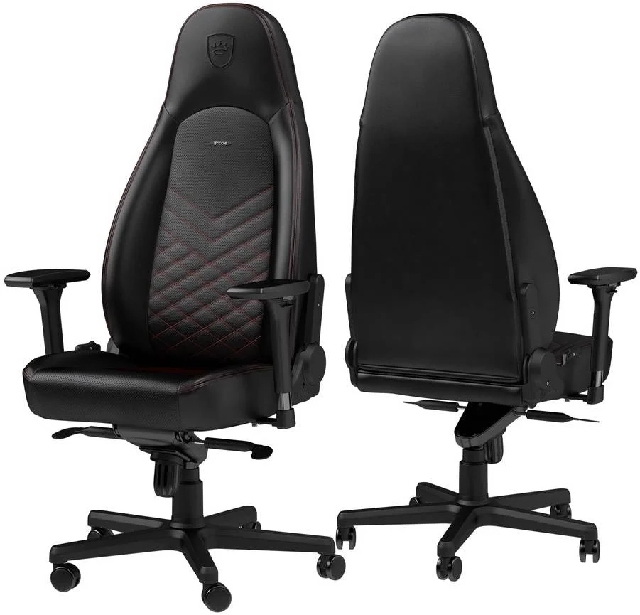 صندلی گیمینگ نوبل چیرز آیکون به همراه ماوس گیمینگ سیمی گلوریوس و ماوس پد رایگان، دارای زیردستی های 4D، عملکرد شیب، فوم سرد مقاوم در برابر تغییر شکل، بالابر گازی کلاس 4، حداکثر تحمل وزن 150 کیلوگرم، مشکی | 676946