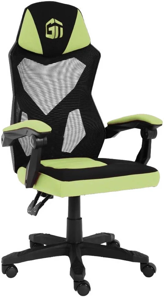 صندلی گیمینگ گیمر تک مدل Ignite، جنس توری و پارچه تنفسی، حداکثر وزن 120 کیلوگرم، تنظیم ارتفاع 100 میلی متر، پایه نایلونی 320 میلی متر، چرخ های PU، سبز | Ignite-GRN