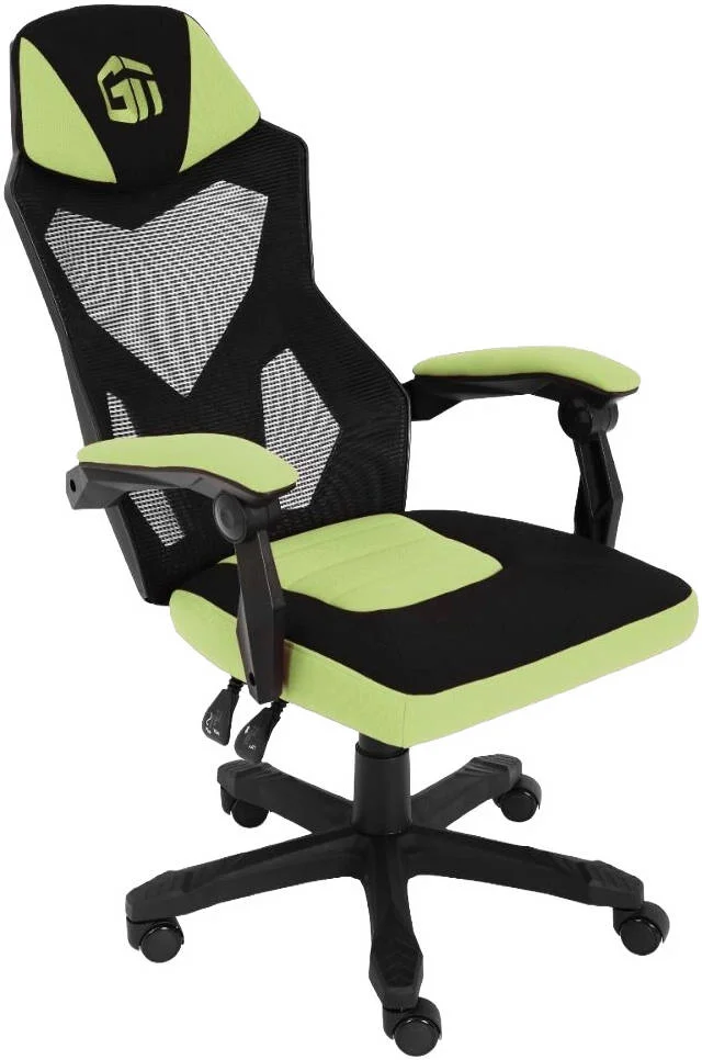صندلی گیمینگ گیمر تک مدل Ignite، جنس توری و پارچه تنفسی، حداکثر وزن 120 کیلوگرم، تنظیم ارتفاع 100 میلی متر، پایه نایلونی 320 میلی متر، چرخ های PU، سبز | Ignite-GRN