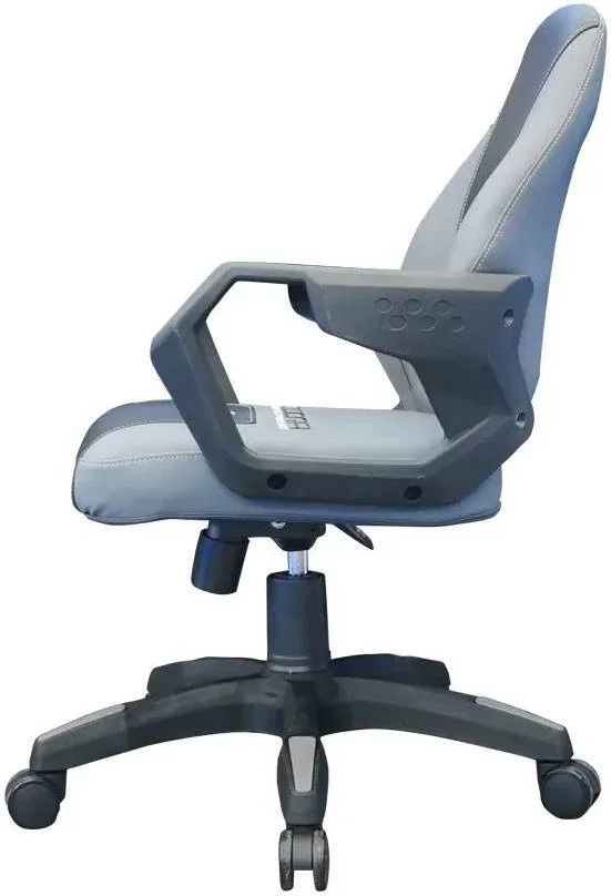 صندلی چند منظوره ای-بلو، PU با کیفیت بالا با مقاومت سایشی خوب، اسفنج با تراکم بالا، ضد آب و تمیز کردن آسان، پنج چرخ ضد اصطکاک، مناسب برای دفتر، بازی، خاکستری | EEC418GY