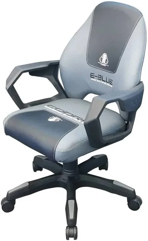 صندلی چند منظوره ای-بلو، PU با کیفیت بالا با مقاومت سایشی خوب، اسفنج با تراکم بالا، ضد آب و تمیز کردن آسان، پنج چرخ ضد اصطکاک، مناسب برای دفتر، بازی، خاکستری | EEC418GY