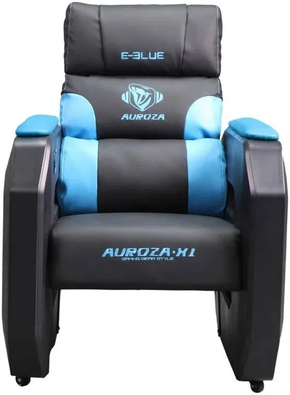 مبل گیمینگ ای-بلو با چرخ‌های متحرک، ساخته شده از کتان نرم برای راحتی، چرم PU با بافت نرم برای دوام، مجهز به چرخ‌های بی‌صدا، آبی | EEC359BBAA-IA