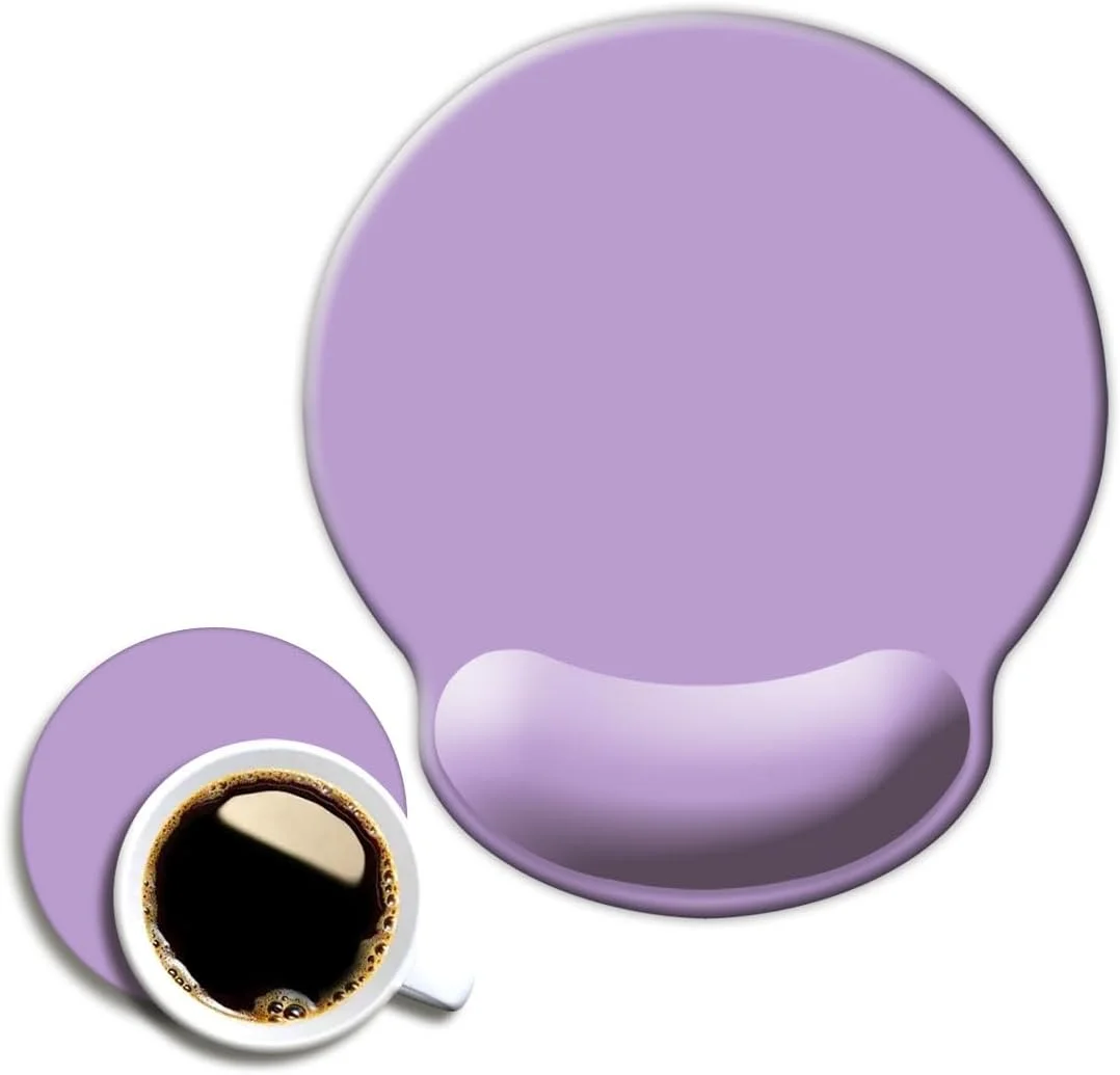 پد ماوس ارگونومیک DOOKE با تکیه گاه مچ، پد مچی زیبا با پایه لاستیکی ضد لغزش برای کامپیوتر، لپ تاپ، بازی، کار در خانه، تایپ آسان و تسکین درد، بنفش میخکی