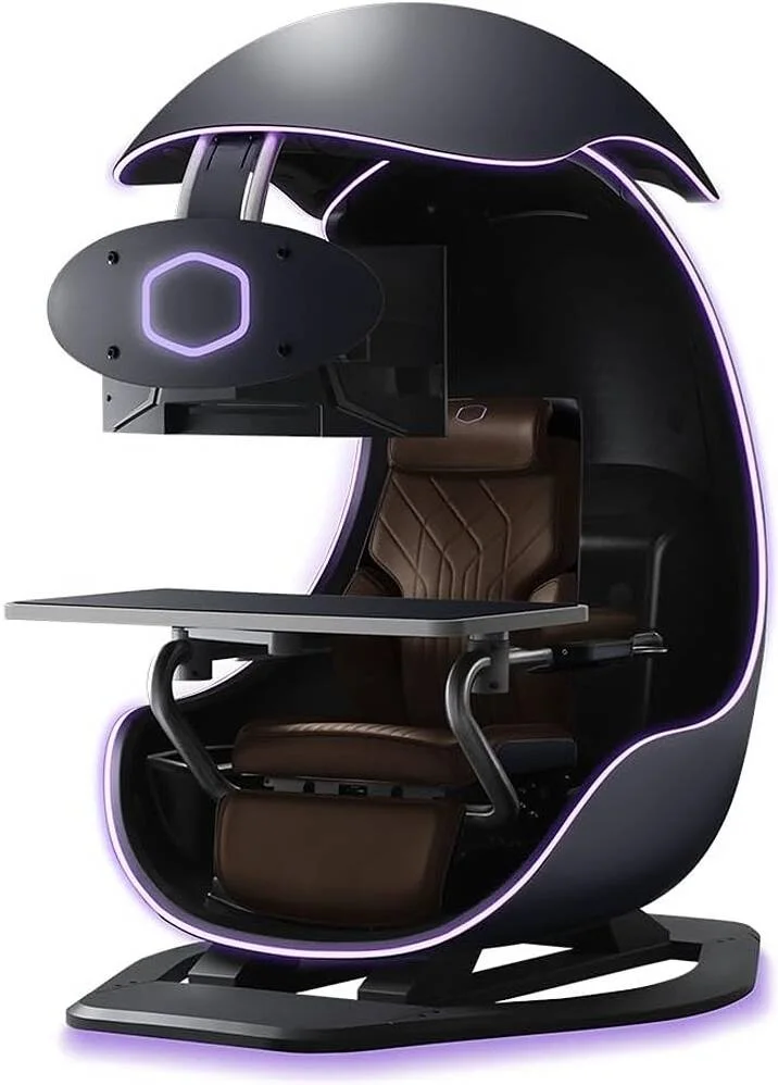 ایستگاه فراگیر گیمینگ کولر مستر ORB X، پشتیبانی از حداکثر 3 مانیتور 27 اینچی، پشتیبانی از 1200 وات برای کامپیوتر و مانیتورها، MasterAUDIO 60 واتی 2.1 کاناله، مشکی یونیورسال | GK66149