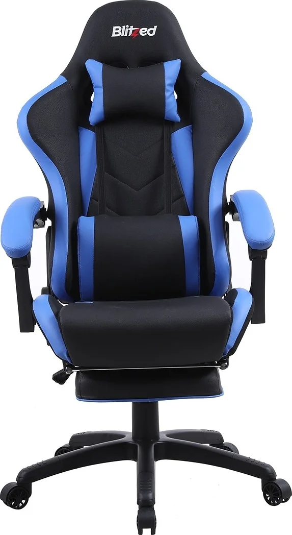 صندلی گیمینگ مسابقه ای Blitzed با زیرپایی جمع شونده Nairobi - آبی/مشکی | NAIROBIBLUE