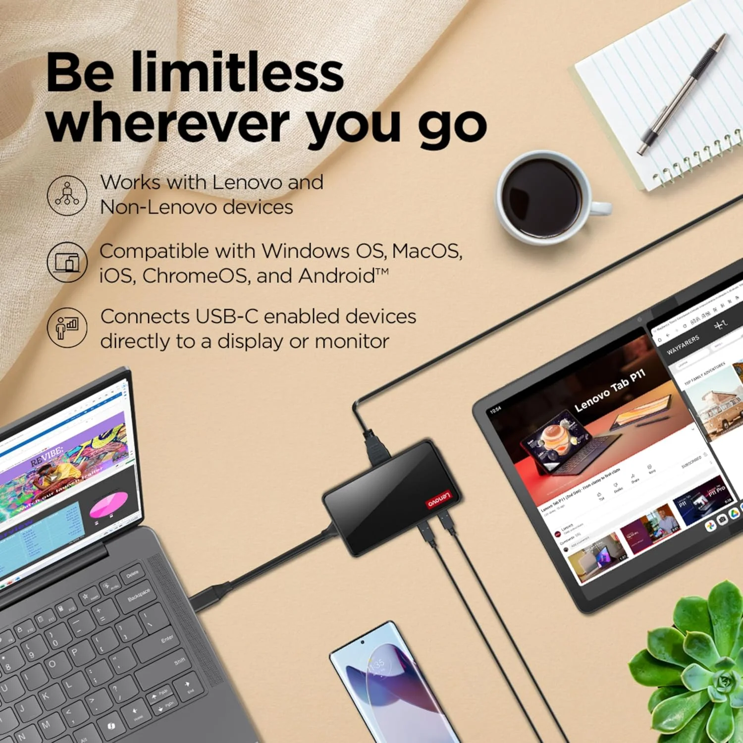 داک مسافرتی USB-C لنوو 100