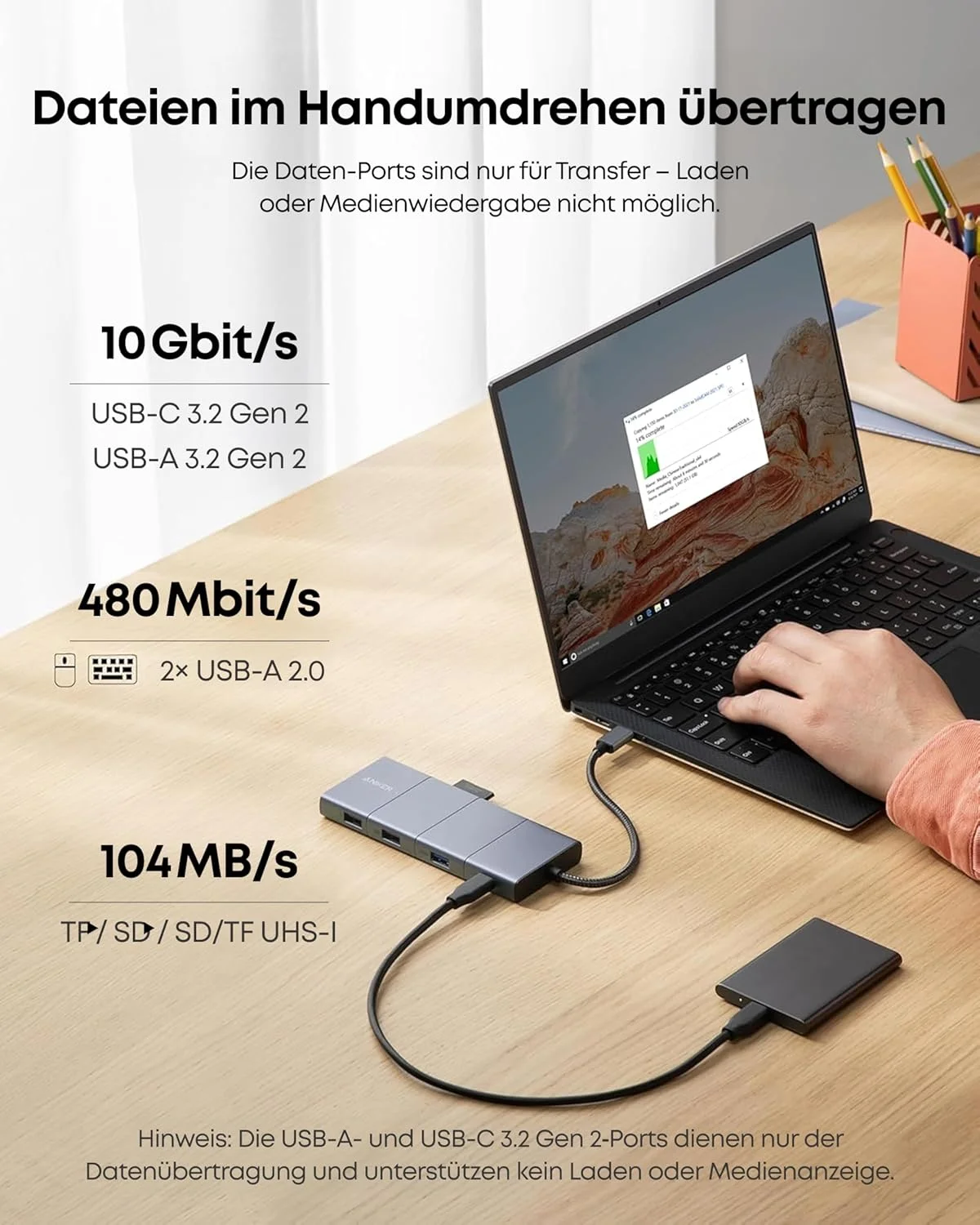 هاب USB-C انکر 565، 11 در 1، داک استیشن با پورت های انتقال داده USB-C و USB-A با سرعت 10 گیگابیت بر ثانیه، HDMI 4K، DisplayPort، شارژ سریع 85 واتی، 2 پورت داده USB 2.0، اترنت، AUX، microSD و SD، برای مک بوک پرو و غیره هاب USB-C انکر 565، 11 در 1، داک استیشن با پورت های انتقال داده USB-C و USB-A با سرعت 10 گیگابیت بر ثانیه، HDMI 4K، DisplayPort، شارژ سریع 85 واتی، 2 پورت داده USB 2.0، اترنت، AUX، microSD و SD، برای مک بوک پرو و غیره