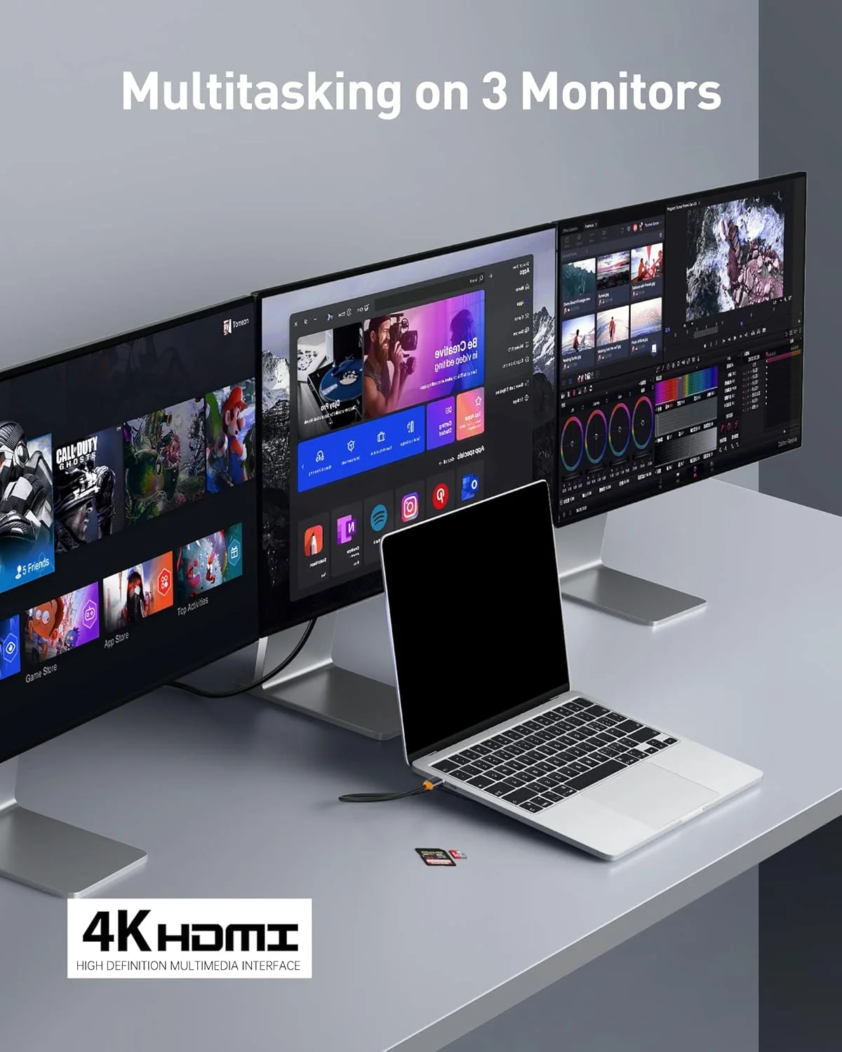 داک استیشن لپ تاپ Baseus با قابلیت نمایش سه گانه 12 در 1 با 2 * HDMI 4K، DP، PD 100W، 3 * USB3.0، 1 * USB C، گیگابیت اترنت، کارت خوان SD و TF برای MacBook / Dell / HP / Surface / Steam Deck داک استیشن لپ تاپ Baseus با قابلیت نمایش سه گانه 12 در 1 با 2 * HDMI 4K، DP، PD 100W، 3 * USB3.0، 1 * USB C، گیگابیت اترنت، کارت خوان SD و TF برای MacBook / Dell / HP / Surface / Steam Deck