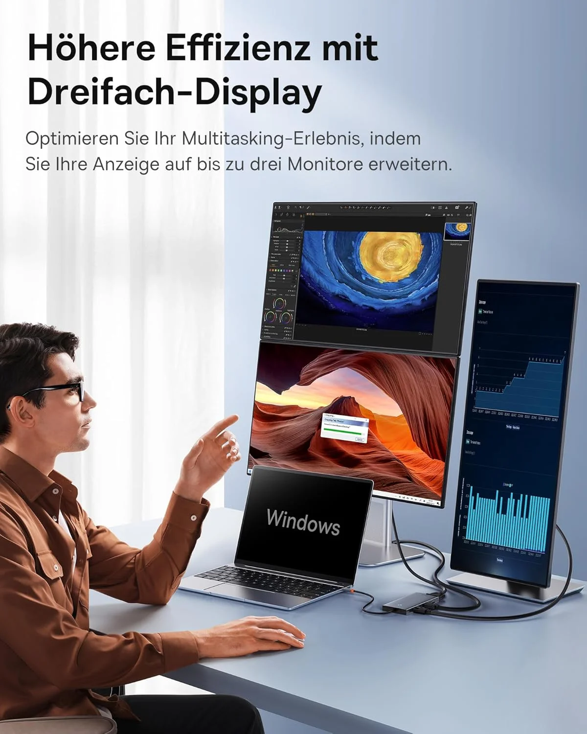 داک استیشن USB C بیسوس با قابلیت اتصال به 3 مانیتور، هاب USB C سیزده در یک با 2 پورت HDMI 4K@60Hz، پورت DisplayPort 4K@120Hz، VGA، انتقال داده USB 3.1 با سرعت 10 گیگابیت بر ثانیه، PD 100W و اترنت برای لپ تاپ های Dell/HP/Lenovo/Surface داک استیشن USB C بیسوس با قابلیت اتصال به 3 مانیتور، هاب USB C سیزده در یک با 2 پورت HDMI 4K@60Hz، پورت DisplayPort 4K@120Hz، VGA، انتقال داده USB 3.1 با سرعت 10 گیگابیت بر ثانیه، PD 100W و اترنت برای لپ تاپ های Dell/HP/Lenovo/Surface