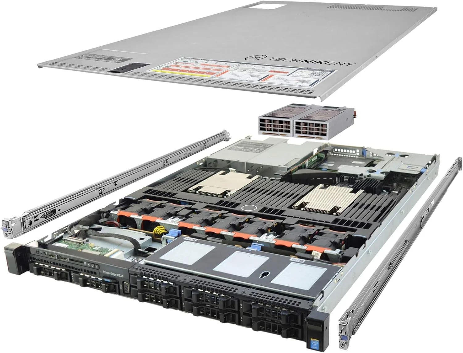 سرور TechMikeNY 2.20Ghz 44 هسته ای 256GB RAM 4X 400GB SAS SSD Rails PowerEdge R630 (بازسازی شده)