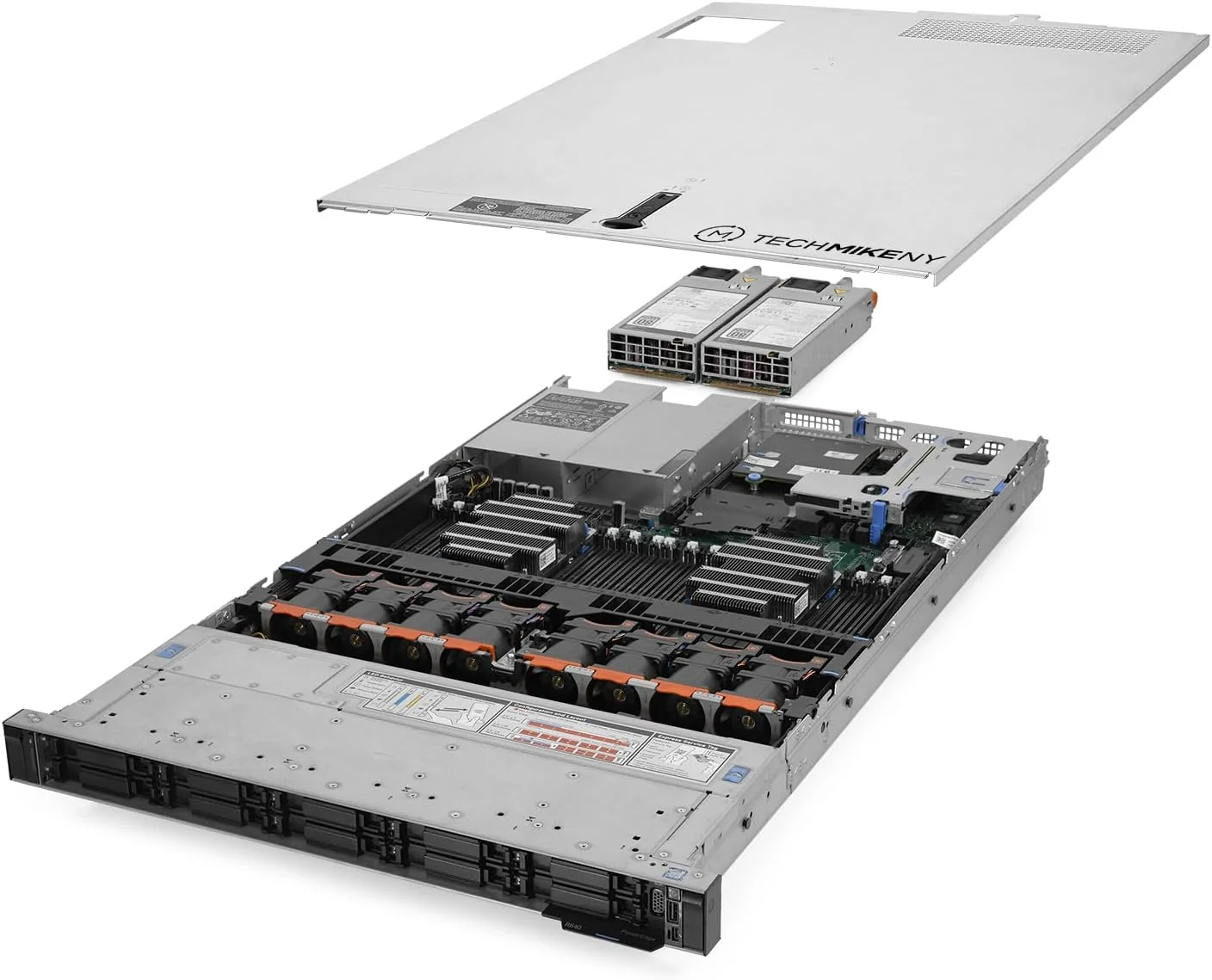 سرور TechMikeNY SAS Hybrid 2X Gold 5120 2.20Ghz 28 هسته ای 64 گیگابایت رم PowerEdge R640 NVMe (بازسازی شده)