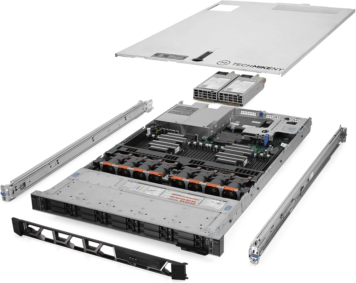 سرور TechMikeNY 2.20 گیگاهرتز 28 هسته ای 64 گیگابایت رم 10 عدد محفظه هارد ریل PowerEdge R640 NVMe (بازسازی شده)