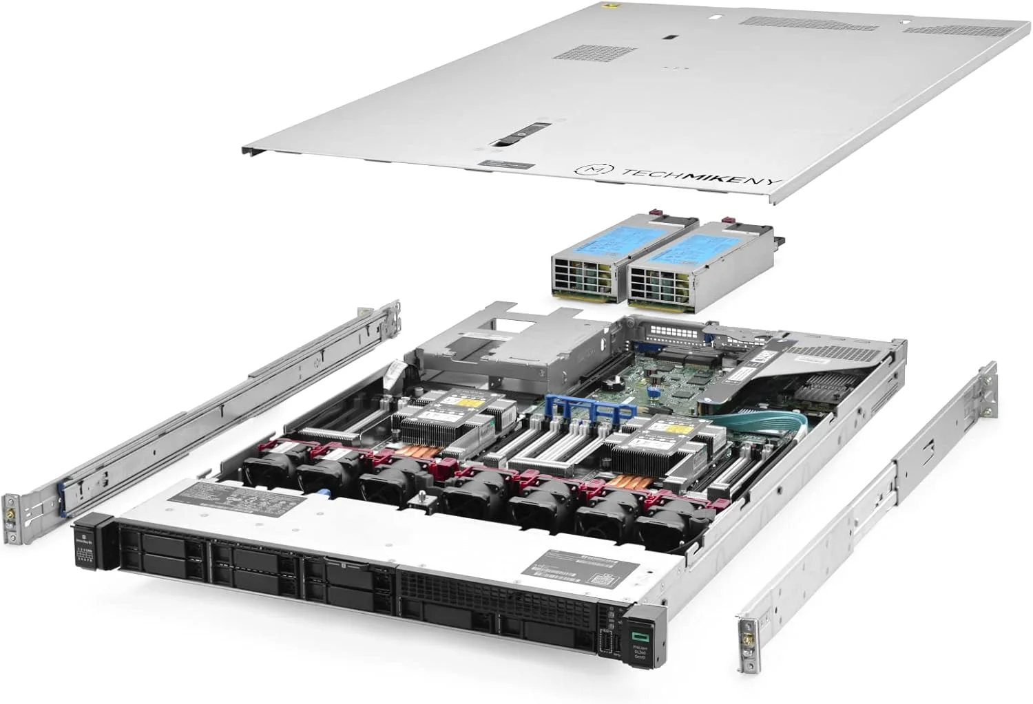 سرور TechMikeNY 2.10 گیگاهرتز 44 هسته ای 128 گیگابایت رم 8X 800 گیگابایت SAS SSD ریل ProLiant DL360 G10 (بازسازی شده)