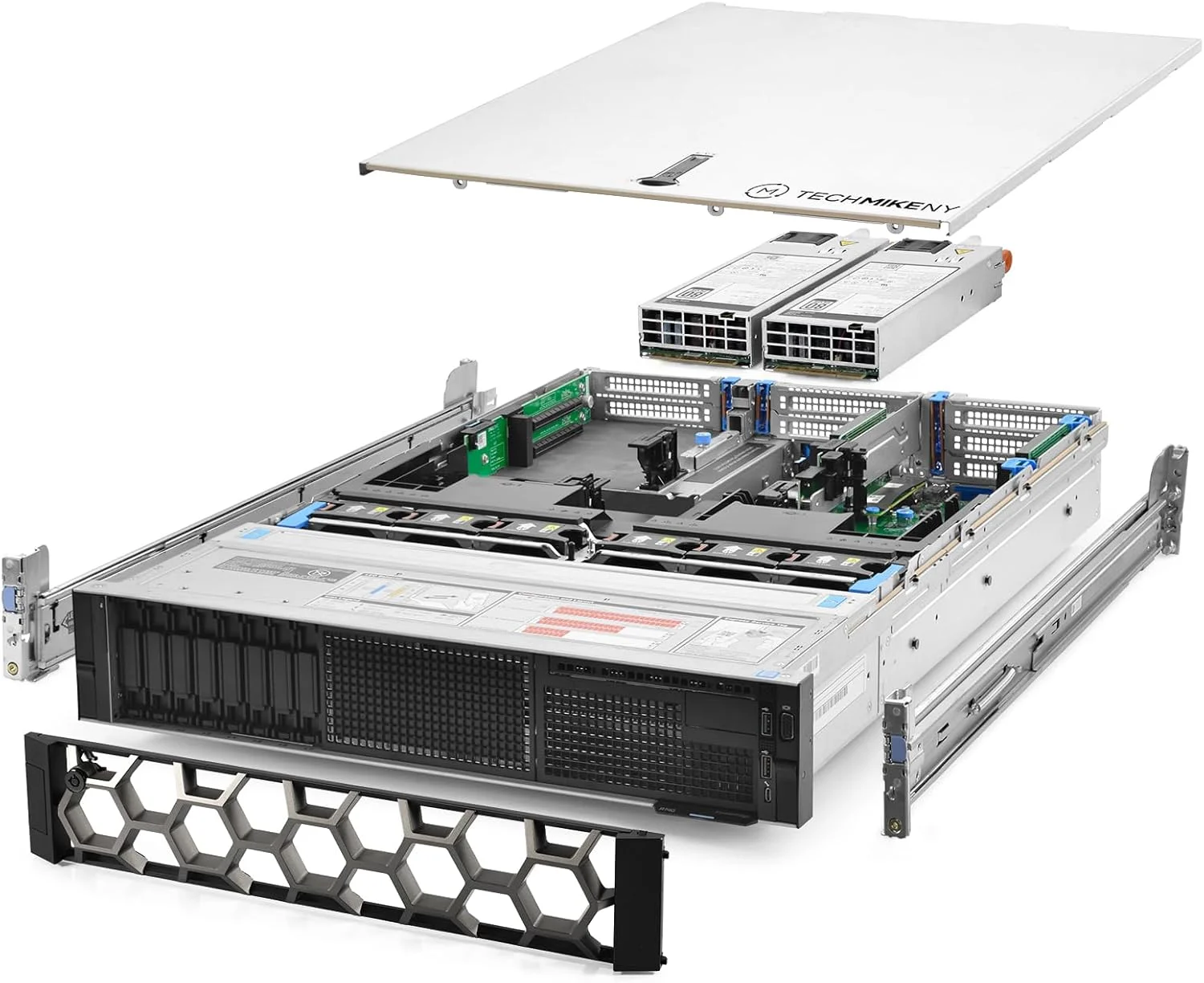 سرور TechMikeNY 2X Silver 4208 2.10Ghz 16 هسته ای 192 گیگابایت رم 8X 2 ترابایت Rails PowerEdge R740 (بازسازی شده)