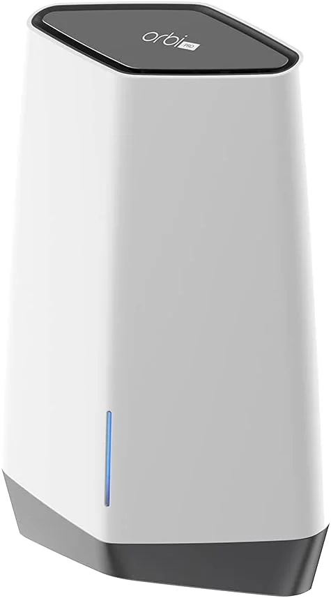 روتر مش سه باندی NETGEAR Orbi Pro WiFi 6 (SXR80) برای کسب و کار یا خانه | VLAN، QoS | پوشش تا 280 متر مربع، 100 دستگاه | AX6000 802.11 AX (تا 6 گیگابیت بر ثانیه)