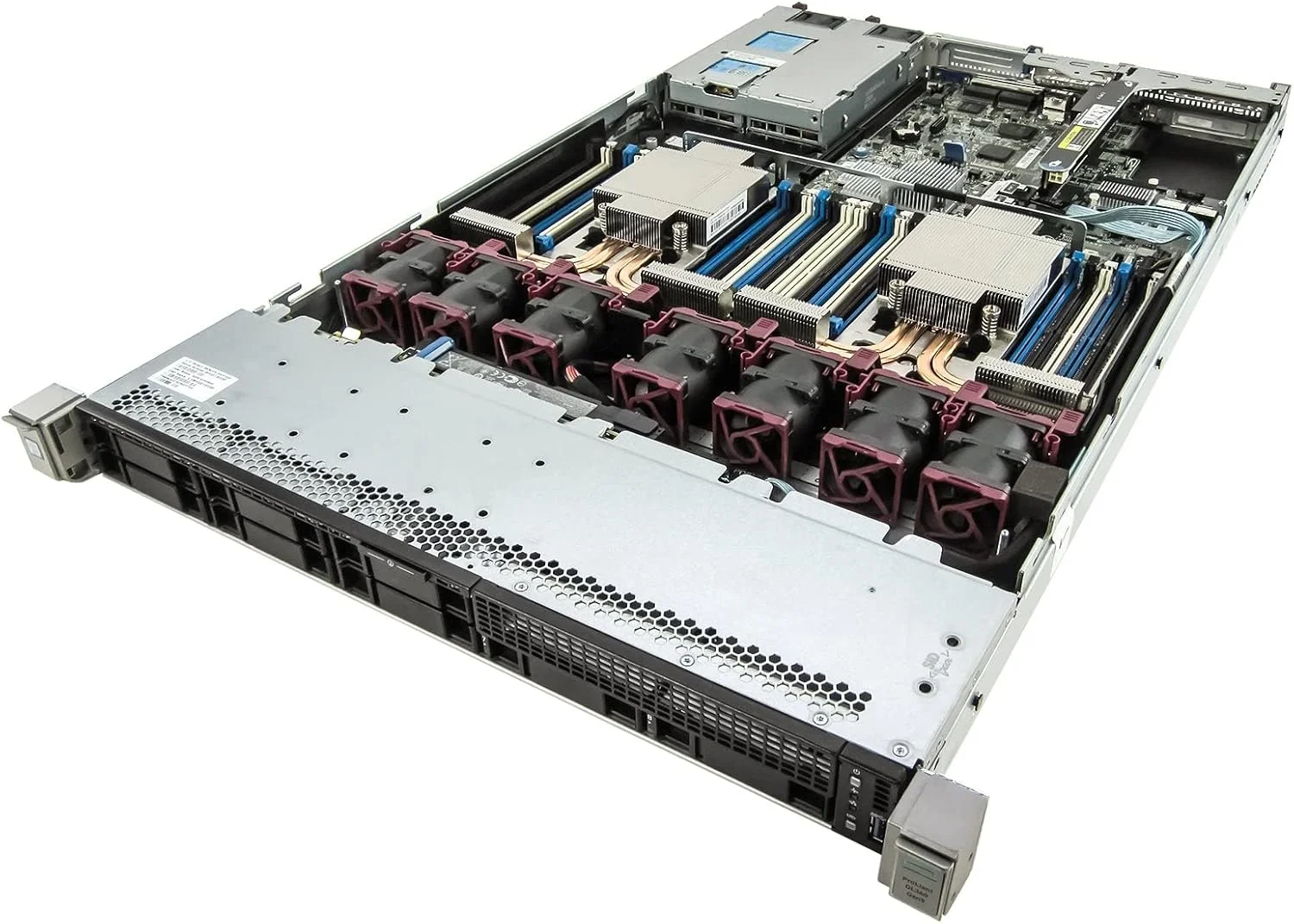 سرور HP ProLiant DL360 G9، دو پردازنده 3.20 گیگاهرتز E5-2667v3 هشت هسته ای، 256 گیگابایت رم، دو هارد 300 گیگابایتی 15K High-End (بازسازی شده)
