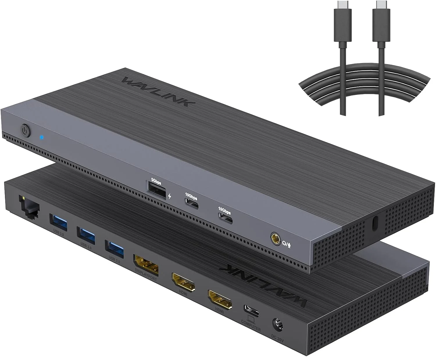 داک استیشن USB C ویولینک، دو مانیتور، سه نمایشگر، USB Type C به داک دوگانه HDMI، 2 HDMI، DisplayPort، 100W PD3.0 برای لپ تاپ، اترنت، 4 USB 3.0، 2 USB C، صدا