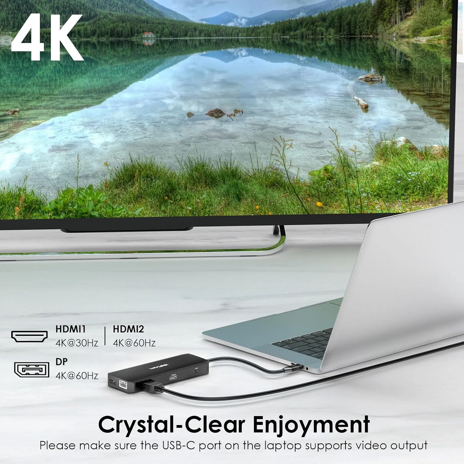 ایستگاه اتصال USB C دوتایی مانیتور، هاب USB لپ تاپ نمایشگر سه گانه، USB C به 2 HDMI، DisplayPort، شارژ PD، اترنت، 5 USB، خواندن SD/TF، صدا برای MacBook Dell HP Lenovo Surface، مشکی ایستگاه اتصال USB C دوتایی مانیتور، هاب USB لپ تاپ نمایشگر سه گانه، USB C به 2 HDMI، DisplayPort، شارژ PD، اترنت، 5 USB، خواندن SD/TF، صدا برای MacBook Dell HP Lenovo Surface، مشکی