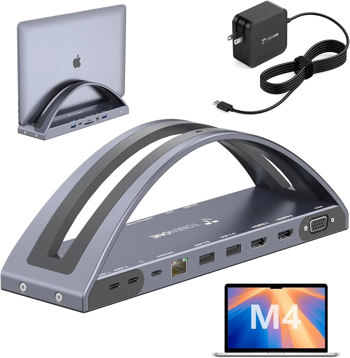 داک استیشن دو مانیتوره 4K توبن وان با آداپتور برق 100 واتی، داک استیشن 13 در 2 USB C برای مک بوک پرو/ایر، پایه داک لپ تاپ با 2 HDMI، VGA، 5 USB، PD 3.0، RJ45، SD/Micro SD، صدا داک استیشن دو مانیتوره 4K توبن وان با آداپتور برق 100 واتی، داک استیشن 13 در 2 USB C برای مک بوک پرو/ایر، پایه داک لپ تاپ با 2 HDMI، VGA، 5 USB، PD 3.0، RJ45، SD/Micro SD، صدا