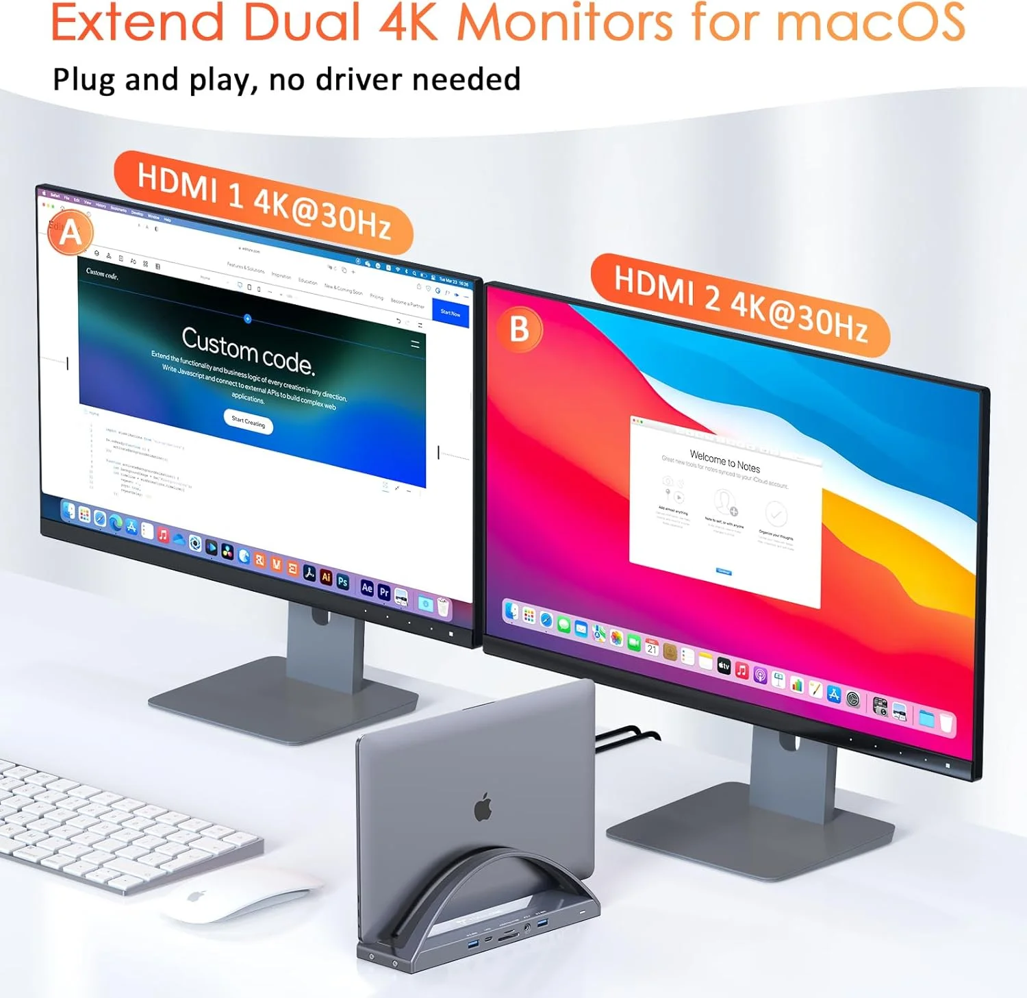 داک استیشن دو مانیتوره 4K توبن وان با آداپتور برق 100 واتی، داک استیشن 13 در 2 USB C برای مک بوک پرو/ایر، پایه داک لپ تاپ با 2 HDMI، VGA، 5 USB، PD 3.0، RJ45، SD/Micro SD، صدا داک استیشن دو مانیتوره 4K توبن وان با آداپتور برق 100 واتی، داک استیشن 13 در 2 USB C برای مک بوک پرو/ایر، پایه داک لپ تاپ با 2 HDMI، VGA، 5 USB، PD 3.0، RJ45، SD/Micro SD، صدا