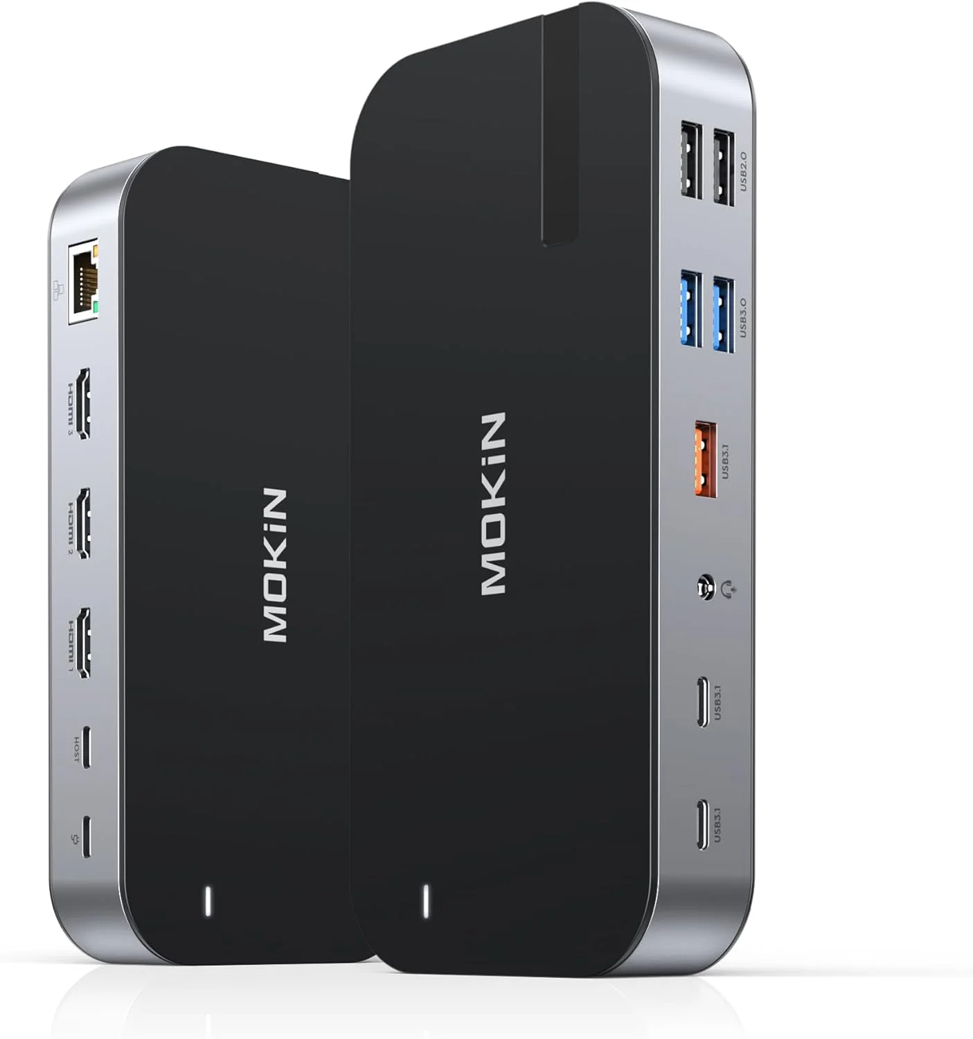 داک استیشن لپ تاپ MOKiN، داک 16 در 1 سه مانیتوره، داک استیشن USB C با 3 پورت HDMI، PD 100W، USB 3.1/3.0/2.0، RJ 45 اترنت، SD/TF، صدا برای Dell/HP/Lenovo، مشکی مات
