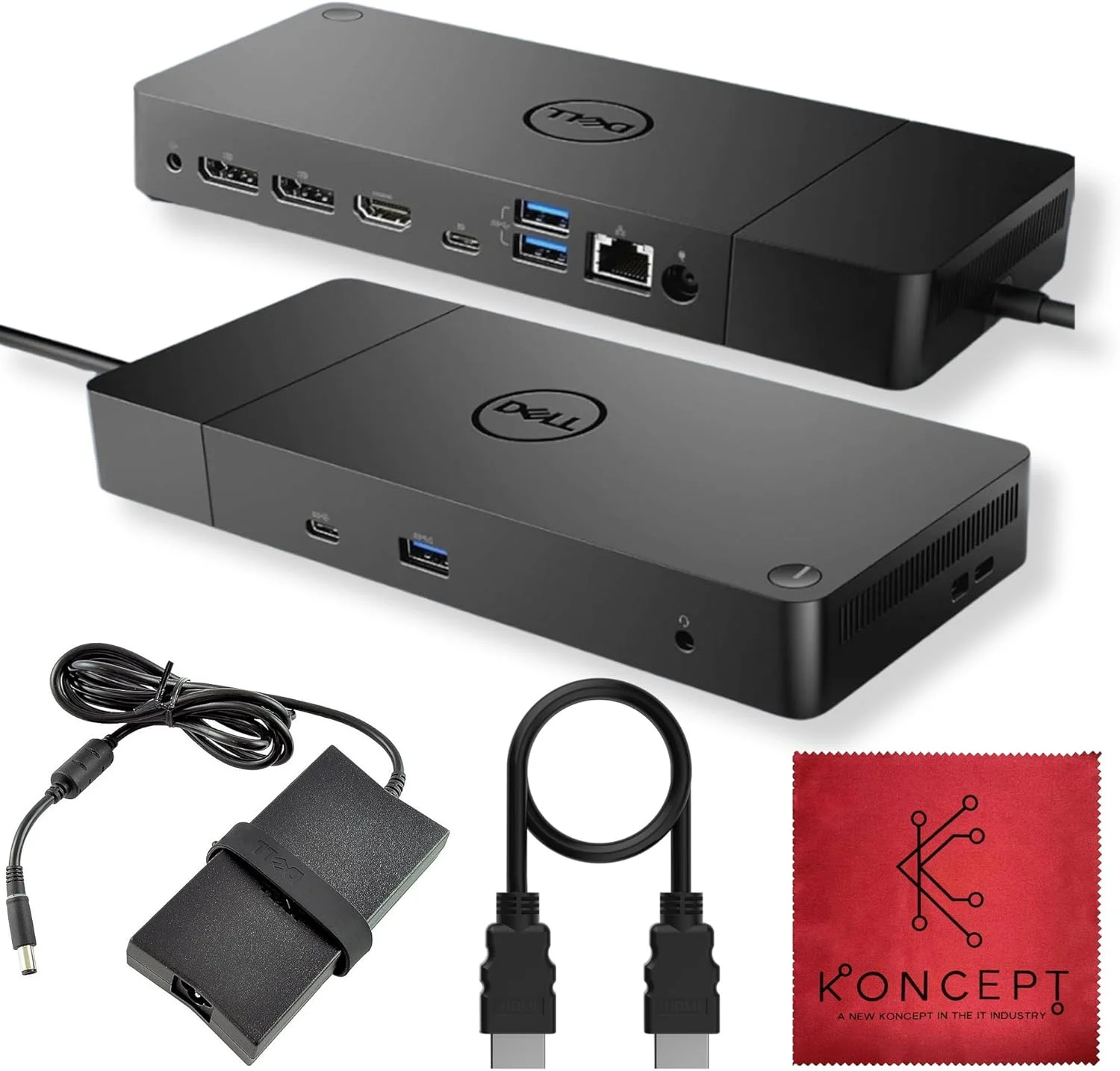 ایستگاه اتصال دِل WD19 USB C - مانیتور دوگانه با 180 وات و کابل HDMI، داک دوتایی DisplayPort - ایستگاه اتصال لپ تاپ (بازسازی شده)