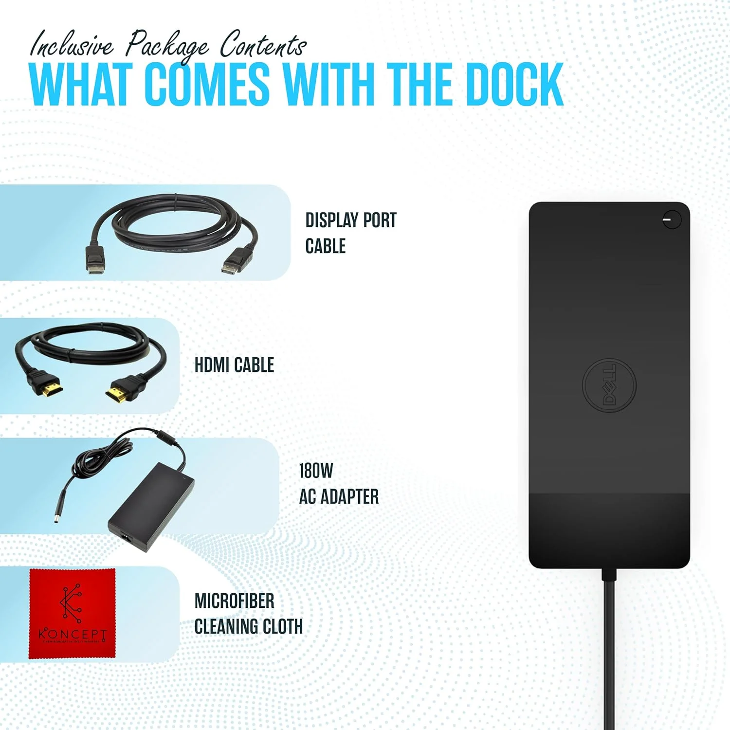 دِل WD19TBS داک تاندربولت - ایستگاه اتصال USB C مانیتور دوگانه با 180، کابل HDMI، کابل DisplayPort - ایستگاه اتصال لپ تاپ و کامپیوتر دِل دِل WD19TBS داک تاندربولت - ایستگاه اتصال USB C مانیتور دوگانه با 180، کابل HDMI، کابل DisplayPort - ایستگاه اتصال لپ تاپ و کامپیوتر دِل