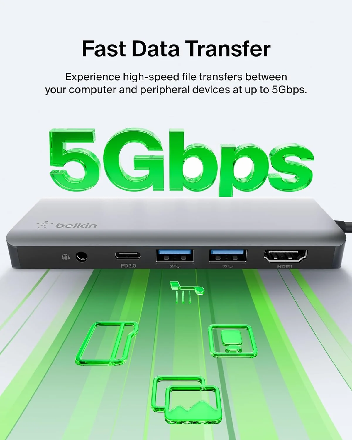 هاب USB-C بلکین، ایستگاه داکینگ 7 در 1 MultiPort برای مک بوک و ویندوز - تحویل برق USB-C 85 واتی 3.0، HDMI 4K 1.4، 2x USB-A 3.0، SD 3.0، Micro SD 3.0 و جک صوتی 3.5 میلی متری هاب USB-C بلکین، ایستگاه داکینگ 7 در 1 MultiPort برای مک بوک و ویندوز - تحویل برق USB-C 85 واتی 3.0، HDMI 4K 1.4، 2x USB-A 3.0، SD 3.0، Micro SD 3.0 و جک صوتی 3.5 میلی متری