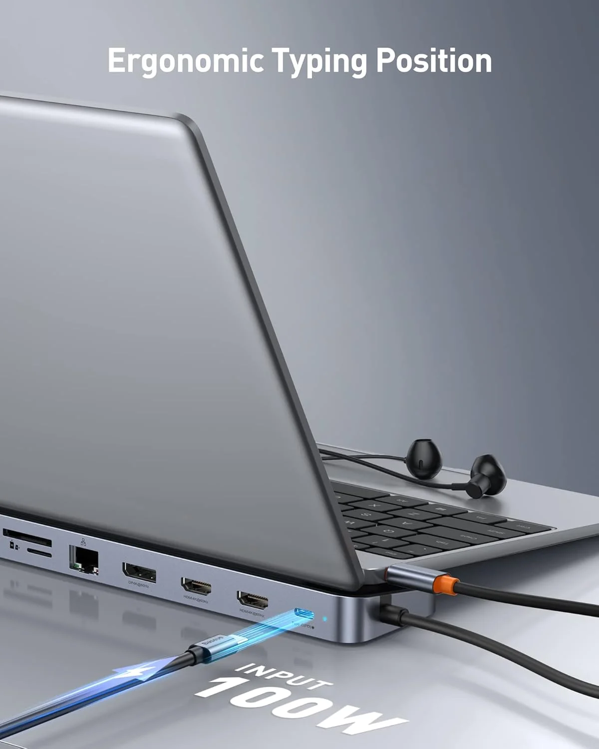 داک استیشن لپ تاپ بیسوس، داک استیشن چند وظیفه‌ای 4K با 2 پورت HDMI+DP، PD، 3 پورت USB-A، RJ45، صدا، کارت خوان TF/SD، هاب USB سازگار برای مک بوک/دل/اچ پی/سرفیس/لنوو