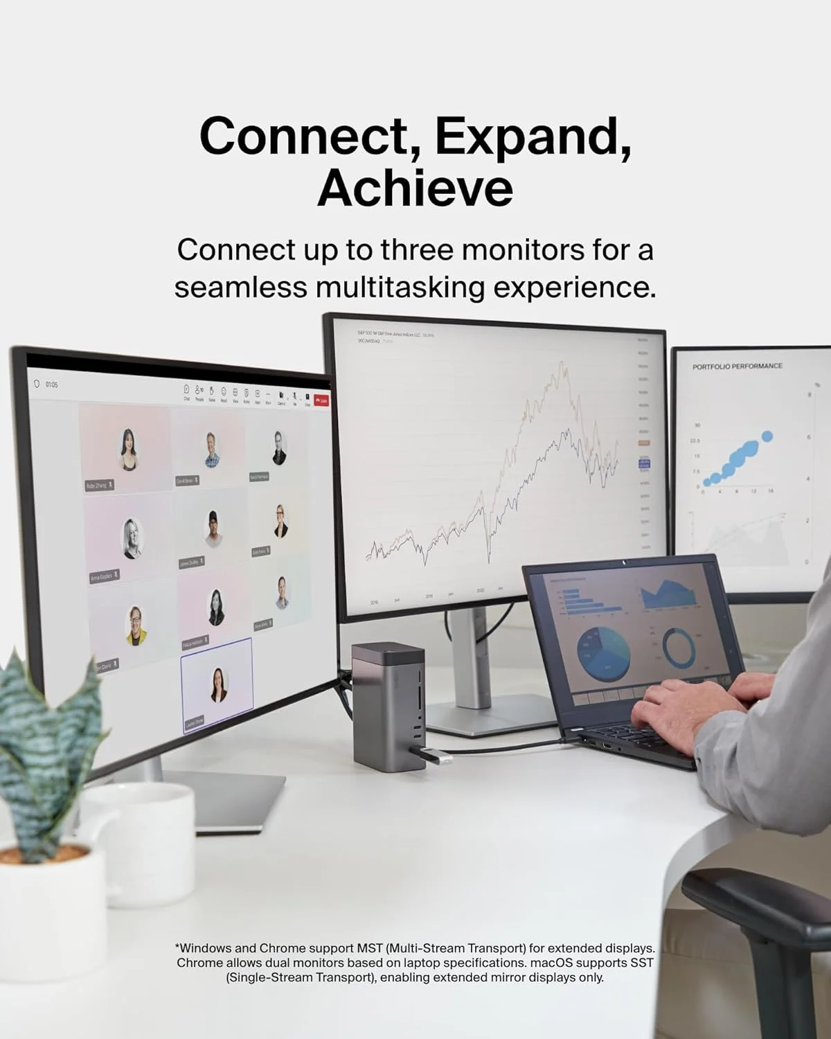 هاب USB-C بلکین، داک 11 در 1 Pro GaN 150W، ایستگاه داکینگ چند پورت با USB-C، USB-A، اترنت، SD، MicroSD، پورت 3.5 میلیمتری، پورتهای HDMI 4K برای نمایشگر سه گانه - سازگار با MacBook Pro و غیره هاب USB-C بلکین، داک 11 در 1 Pro GaN 150W، ایستگاه داکینگ چند پورت با USB-C، USB-A، اترنت، SD، MicroSD، پورت 3.5 میلیمتری، پورتهای HDMI 4K برای نمایشگر سه گانه - سازگار با MacBook Pro و غیره