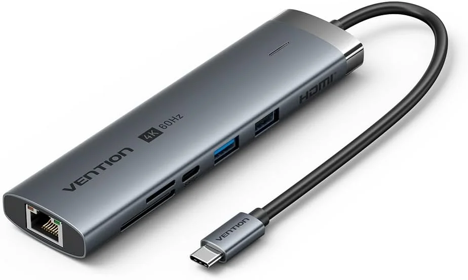 داک استیشن 9 در 1 USB-C ونشن خاکستری 0.15 متری، HDMI 4K@60Hz، پورت شارژ 100W PD، USB 5Gbps، اترنت گیگابیتی، کارت خوان SD/TF، صدای 3.5 میلی متری، پشتیبانی از OTG، آلیاژ آلومینیوم برای MacBook Pro/Air، Dell، HP، Lenovo داک استیشن 9 در 1 USB-C ونشن خاکستری 0.15 متری، HDMI 4K@60Hz، پورت شارژ 100W PD، USB 5Gbps، اترنت گیگابیتی، کارت خوان SD/TF، صدای 3.5 میلی متری، پشتیبانی از OTG، آلیاژ آلومینیوم برای MacBook Pro/Air، Dell، HP، Lenovo