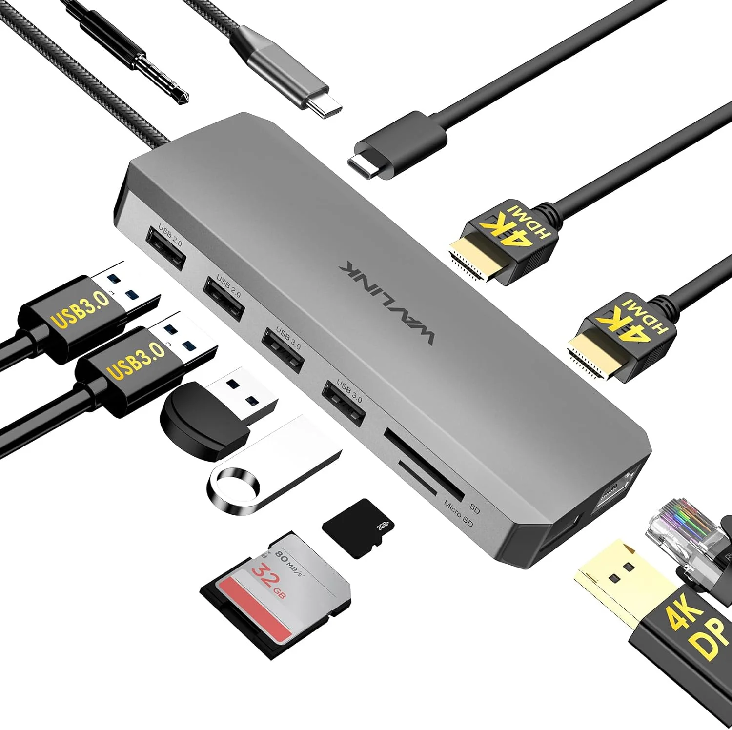 ایستگاه اتصال USB C ویولینک، هاب USB C لپ تاپ با قابلیت نمایشگر سه گانه، USB C به 2 HDMI، DisplayPort، شارژ PD، اترنت، 5 پورت USB، خواننده SD/TF، صدا برای مک بوک، دل، اچ پی، لنوو، سرفیس، خاکستری ایستگاه اتصال USB C ویولینک، هاب USB C لپ تاپ با قابلیت نمایشگر سه گانه، USB C به 2 HDMI، DisplayPort، شارژ PD، اترنت، 5 پورت USB، خواننده SD/TF، صدا برای مک بوک، دل، اچ پی، لنوو، سرفیس، خاکستری