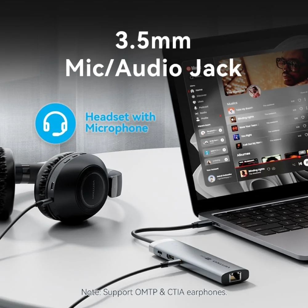 داک استیشن 9 در 1 USB-C ونشن خاکستری 0.15 متری، HDMI 4K@60Hz، پورت شارژ 100W PD، USB 5Gbps، اترنت گیگابیتی، کارت خوان SD/TF، صدای 3.5 میلی متری، پشتیبانی از OTG، آلیاژ آلومینیوم برای MacBook Pro/Air، Dell، HP، Lenovo داک استیشن 9 در 1 USB-C ونشن خاکستری 0.15 متری، HDMI 4K@60Hz، پورت شارژ 100W PD، USB 5Gbps، اترنت گیگابیتی، کارت خوان SD/TF، صدای 3.5 میلی متری، پشتیبانی از OTG، آلیاژ آلومینیوم برای MacBook Pro/Air، Dell، HP، Lenovo