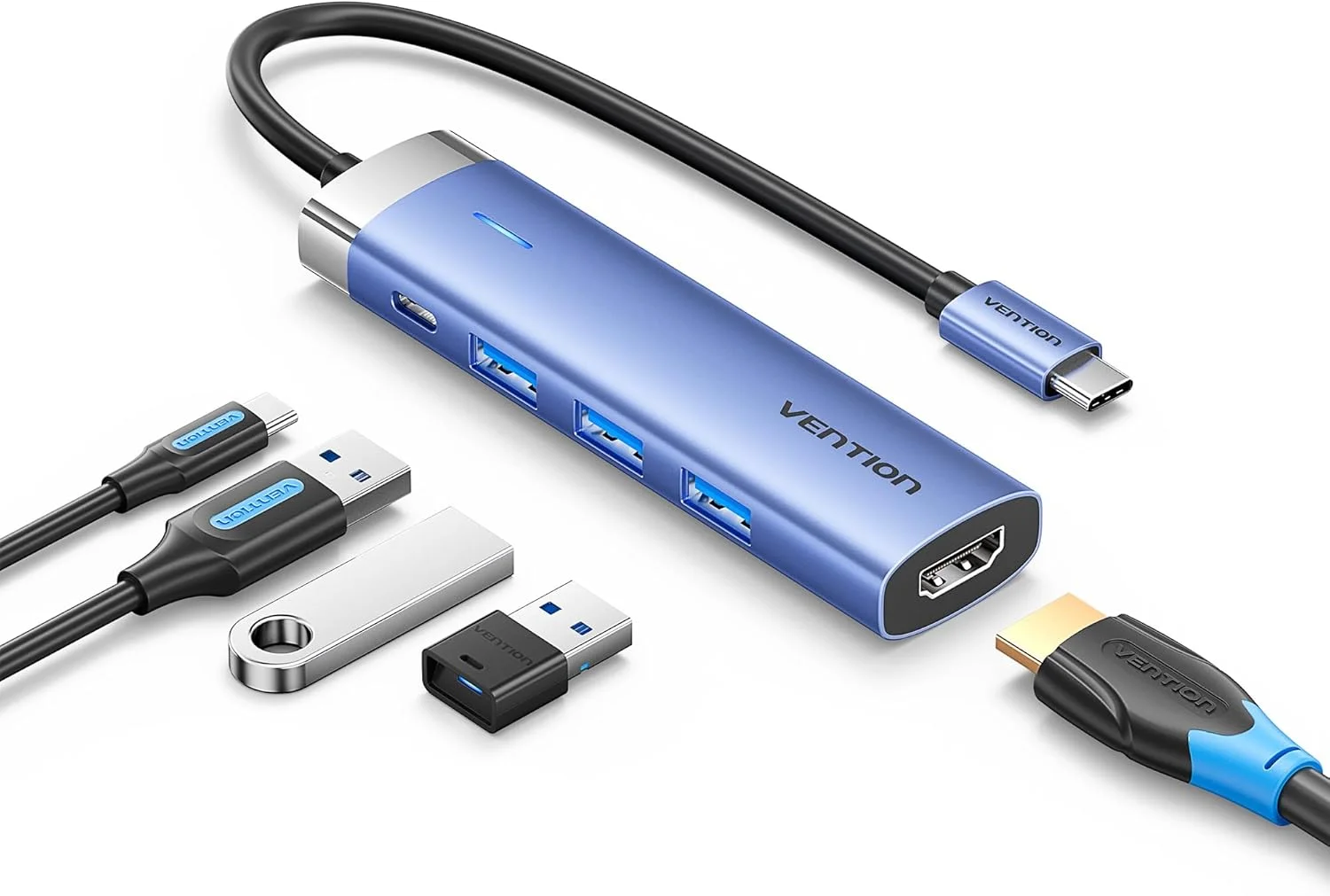 هاب USB C ونشن 5 در 1 با پورت PD 100W، HDMI 4K، 3 پورت USB-A 5Gbps، آداپتور چند پورت USB C آلومینیومی برای مک بوک پرو، مک بوک ایر، آیپد پرو، آیفون 15 پرو، XPS، Thinkpad، Surface هاب USB C ونشن 5 در 1 با پورت PD 100W، HDMI 4K، 3 پورت USB-A 5Gbps، آداپتور چند پورت USB C آلومینیومی برای مک بوک پرو، مک بوک ایر، آیپد پرو، آیفون 15 پرو، XPS، Thinkpad، Surface
