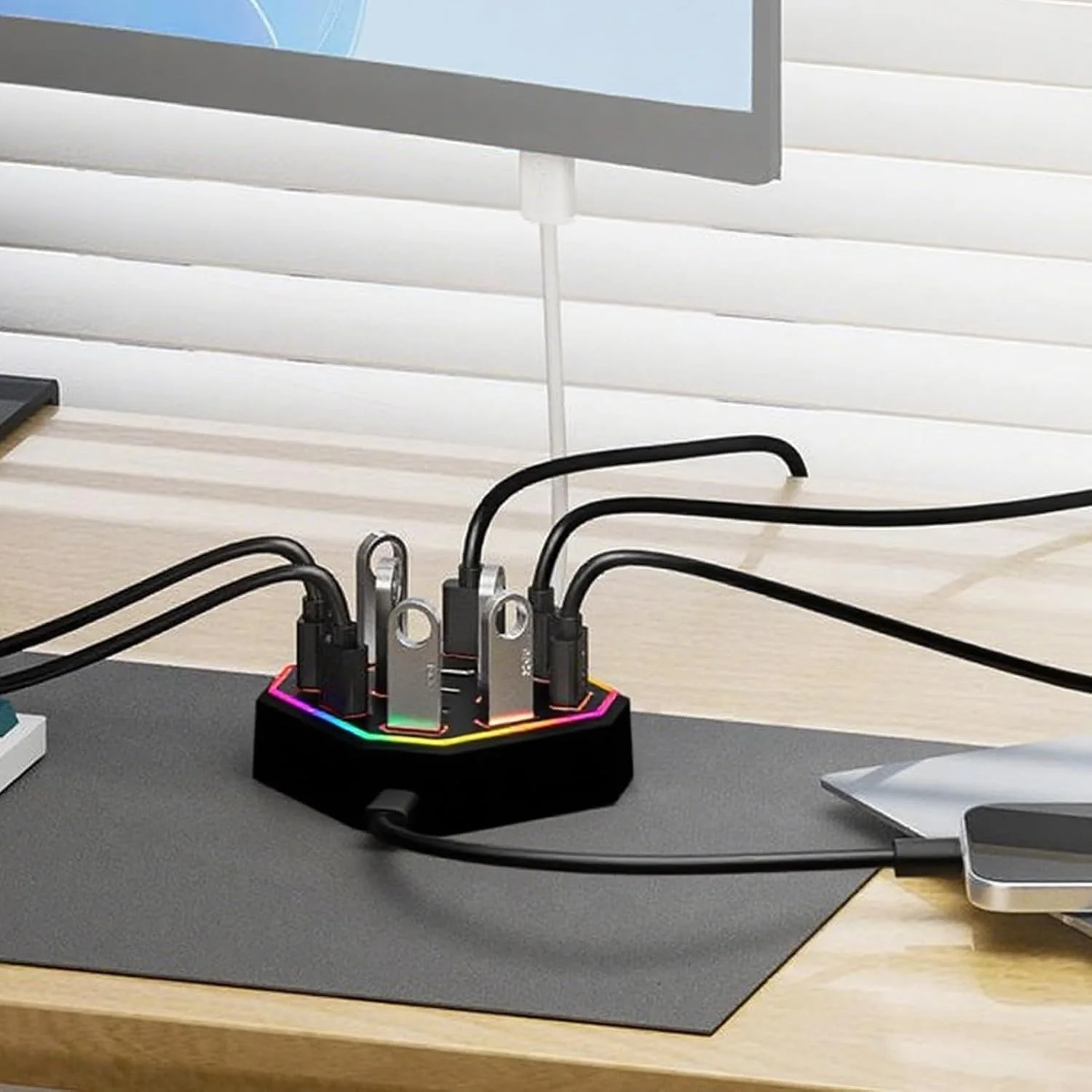 ایستگاه اتصال USB - ایستگاه اتصال USB 13 پورت، لوازم جانبی الکترونیکی با طراحی RGB برای آپارتمان، خانه، مدرسه، خوابگاه، دانشگاه و کتابخانه ایستگاه اتصال USB - ایستگاه اتصال USB 13 پورت، لوازم جانبی الکترونیکی با طراحی RGB برای آپارتمان، خانه، مدرسه، خوابگاه، دانشگاه و کتابخانه