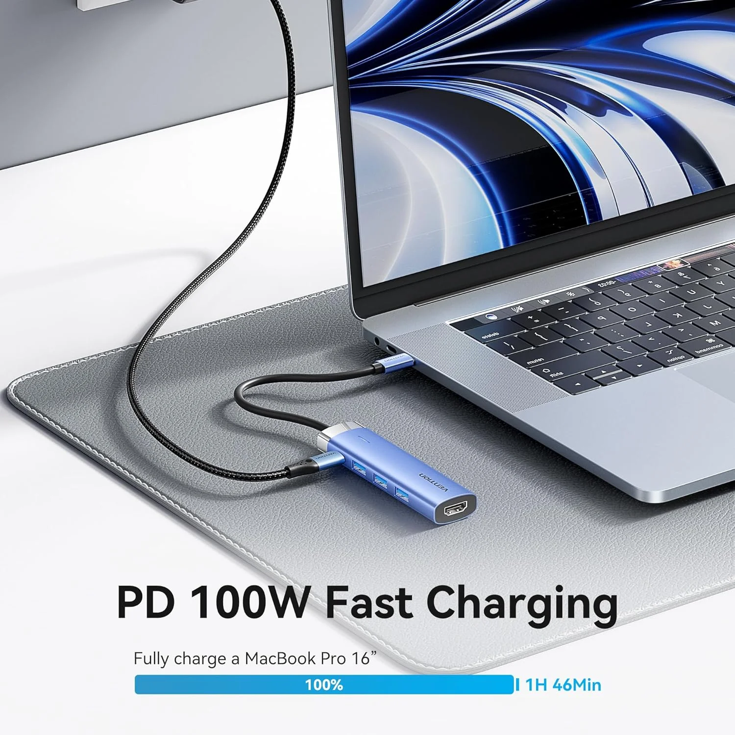 هاب USB C ونشن 5 در 1 با پورت PD 100W، HDMI 4K، 3 پورت USB-A 5Gbps، آداپتور چند پورت USB C آلومینیومی برای مک بوک پرو، مک بوک ایر، آیپد پرو، آیفون 15 پرو، XPS، Thinkpad، Surface هاب USB C ونشن 5 در 1 با پورت PD 100W، HDMI 4K، 3 پورت USB-A 5Gbps، آداپتور چند پورت USB C آلومینیومی برای مک بوک پرو، مک بوک ایر، آیپد پرو، آیفون 15 پرو، XPS، Thinkpad، Surface