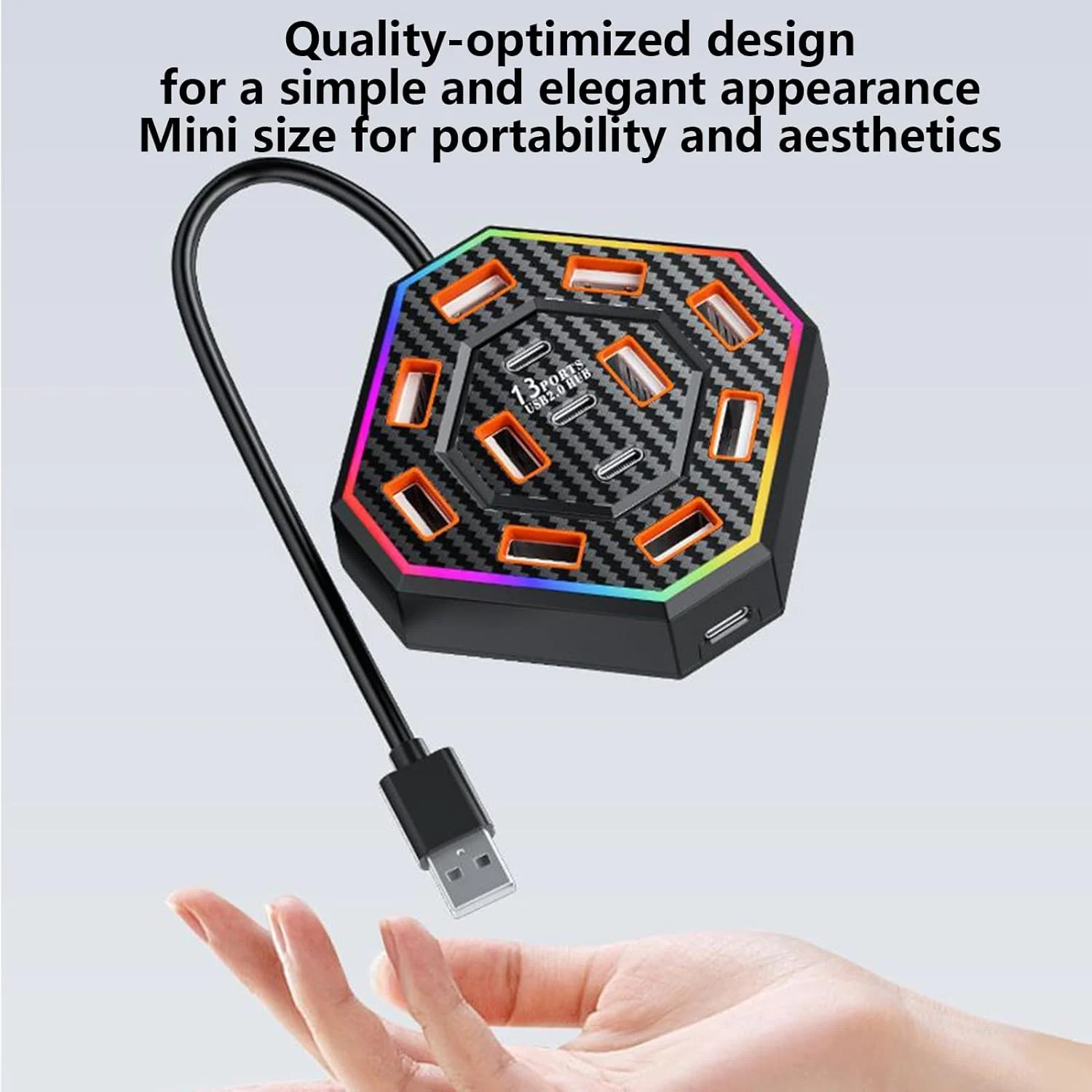 ایستگاه اتصال USB - ایستگاه اتصال USB 13 پورت، لوازم جانبی الکترونیکی با طراحی RGB برای آپارتمان، خانه، مدرسه، خوابگاه، دانشگاه و کتابخانه ایستگاه اتصال USB - ایستگاه اتصال USB 13 پورت، لوازم جانبی الکترونیکی با طراحی RGB برای آپارتمان، خانه، مدرسه، خوابگاه، دانشگاه و کتابخانه