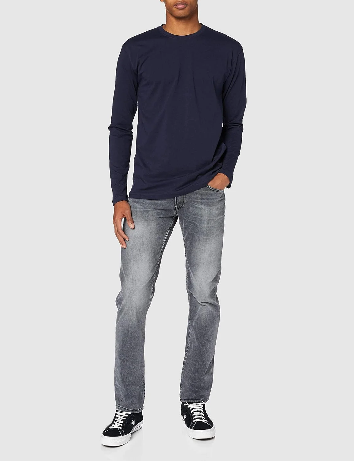 تی شرت آستین بلند یقه گرد مردانه Lower East Basic، بسته 3 عددی یا 5 عددی، ساخته شده از 100% پنبه، آستین بلند مردانه در رنگ های متنوع